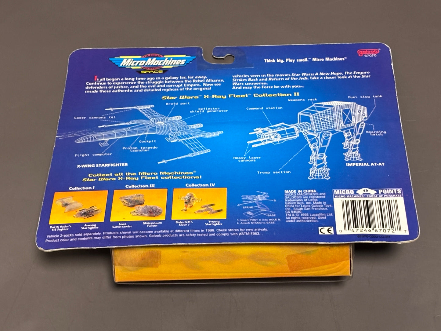 Micro Machines Star Wars X-Ray Fleet Collection X-Wing Fighter Imperial AT-AT
