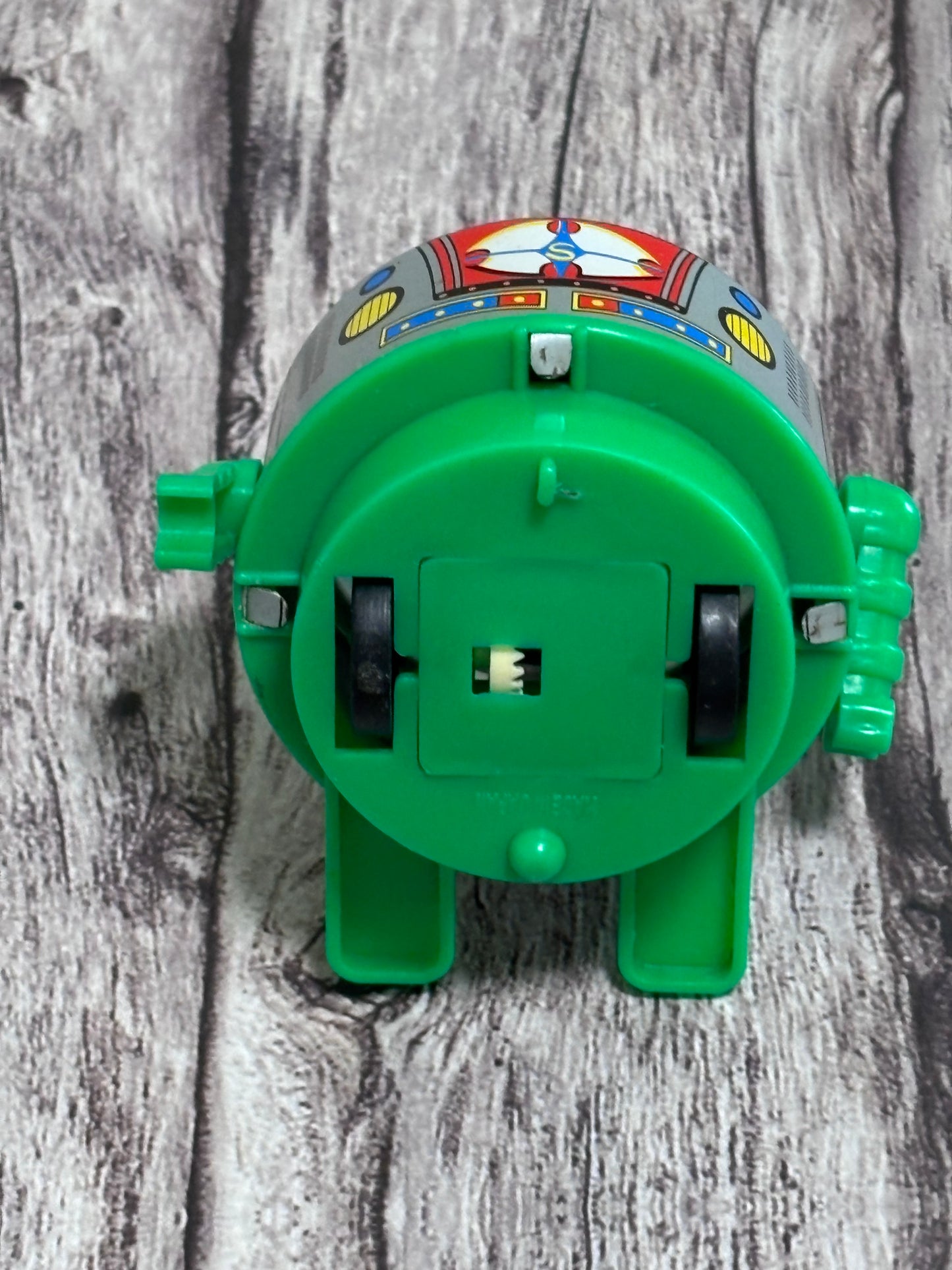Vintage Roulette Wheel Headed Robot Toy Tinplate Friction Rare from Japan