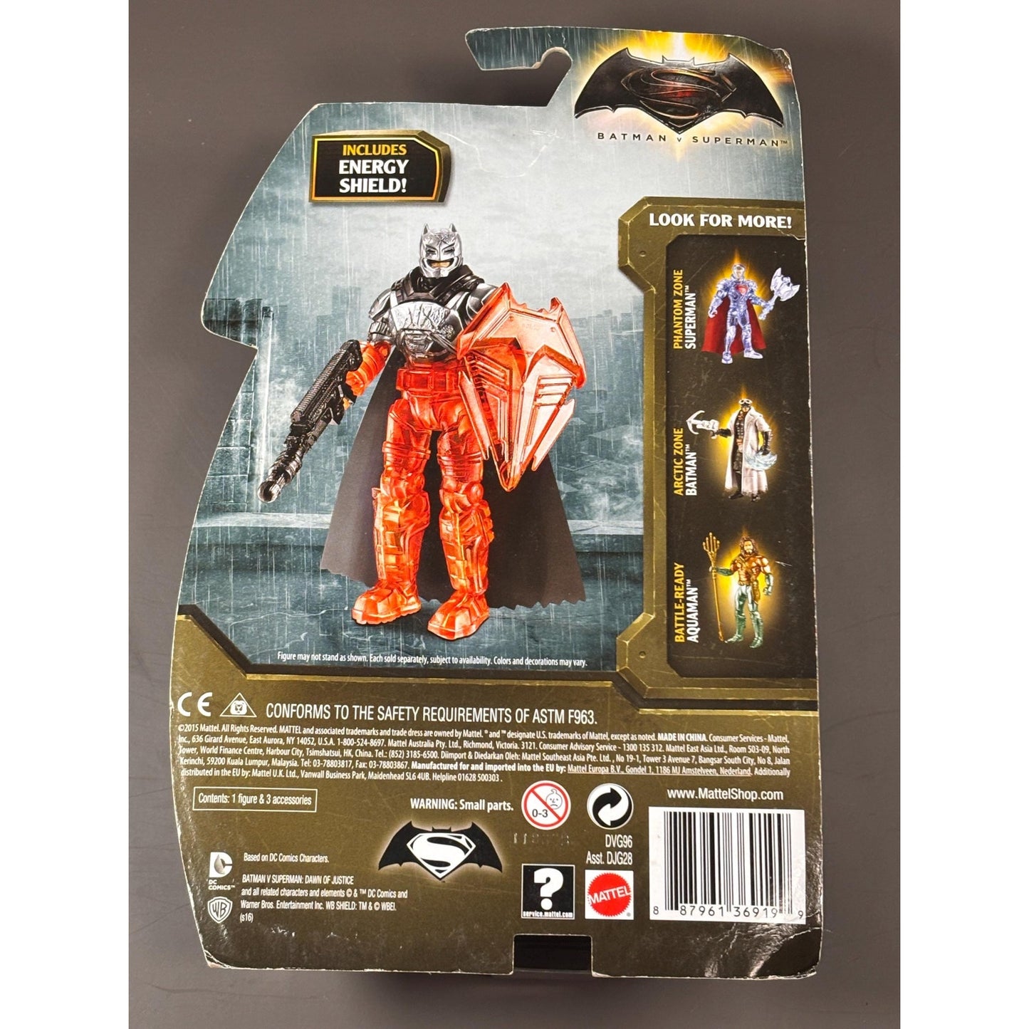 Batman v Superman: Dawn of Justice Energy Shield Batman 6" Action Figure New