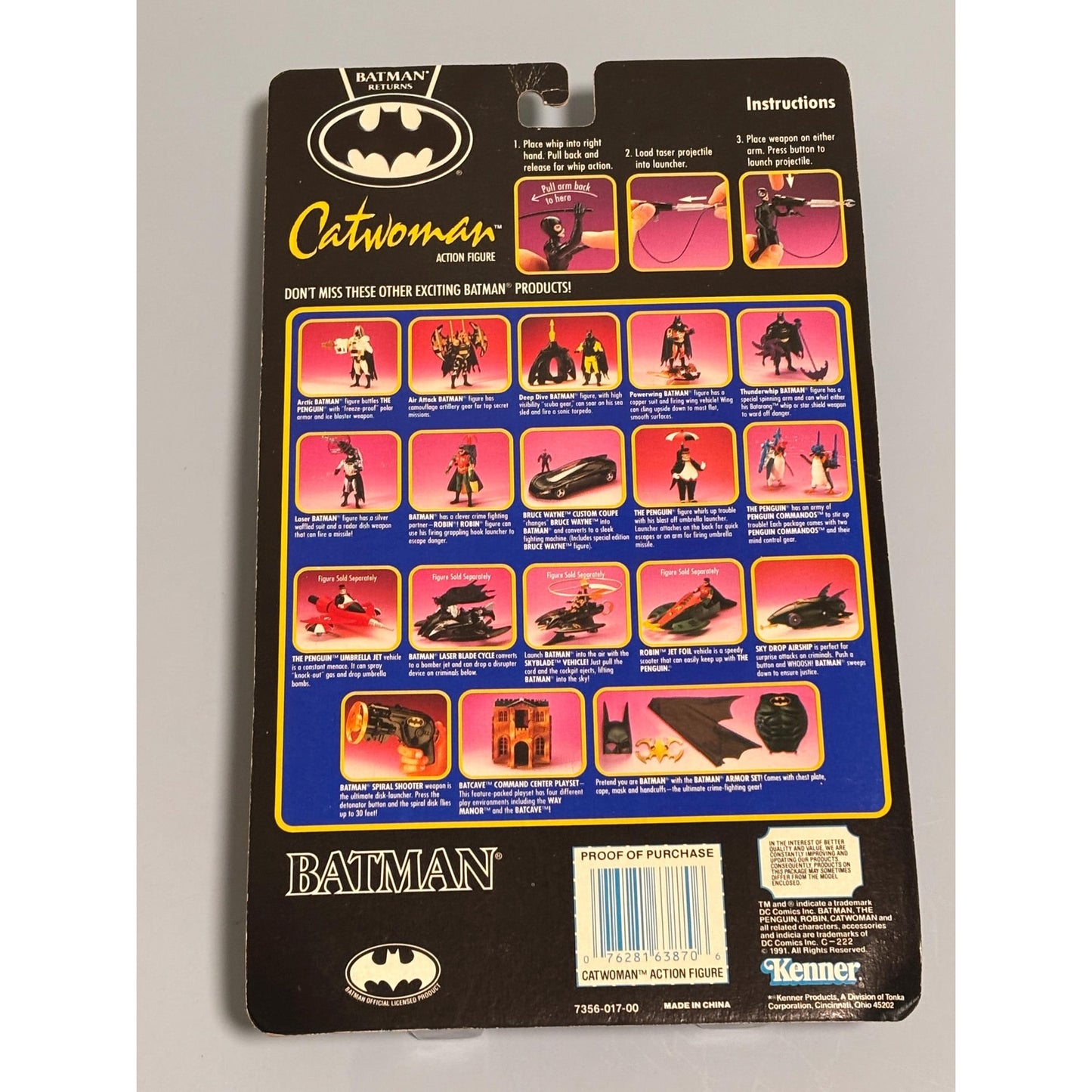 NEW 1991 Kenner Batman Returns Movie Catwoman Action Figure Michelle Pfieffer