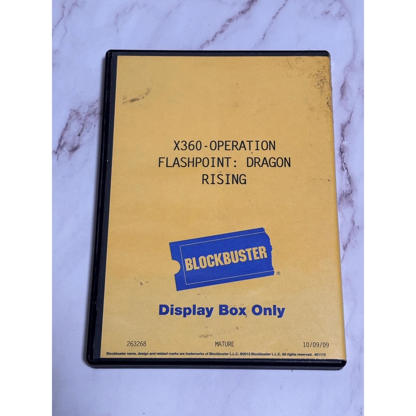 Xbox 360 Operation Flashpoint Dragon Rising Game Only BlockBuster Display Case