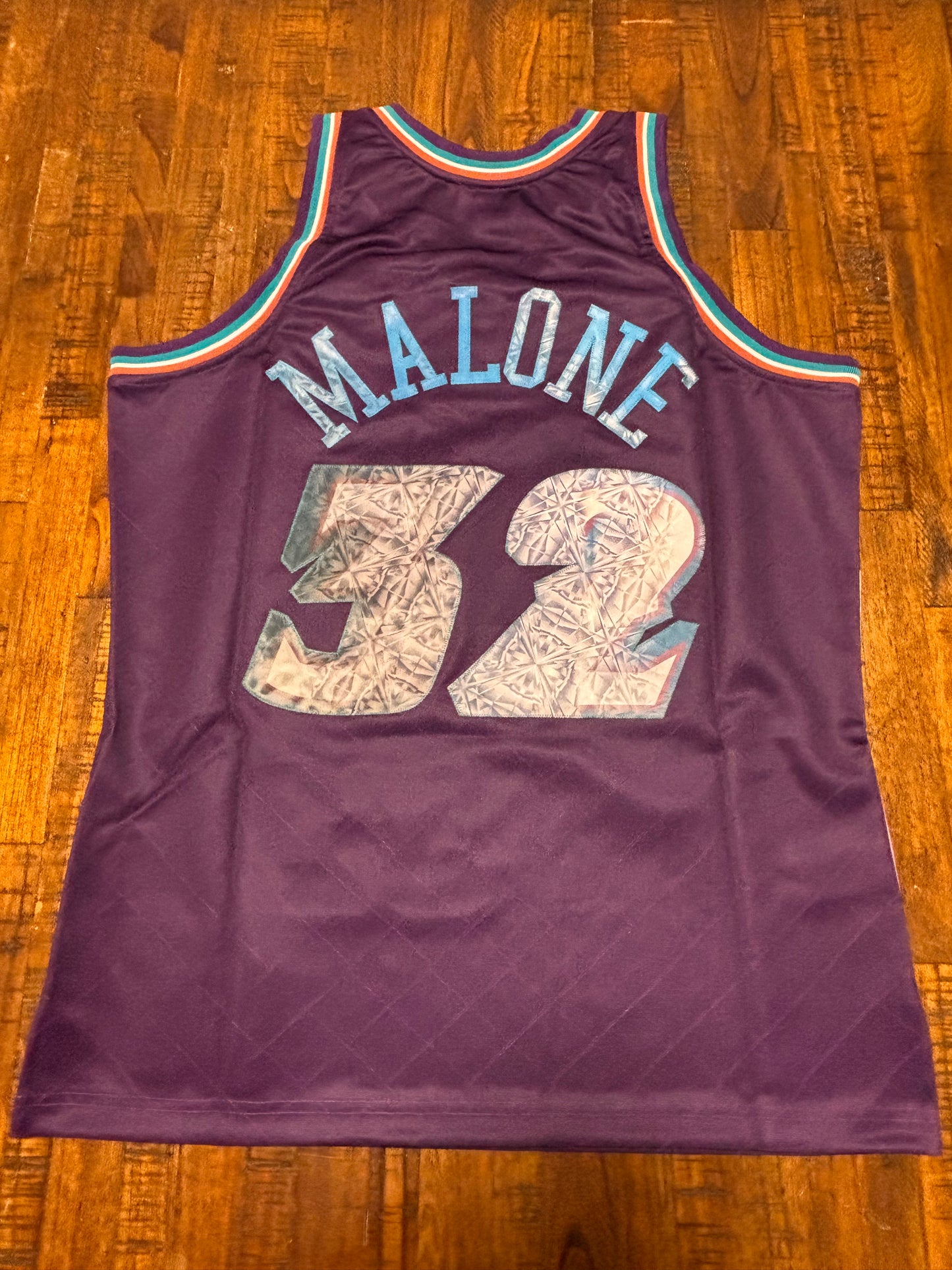 Karl Malone Utah Jazz Mitchell & Ness NBA Retro Hardwood Classic HWC Swingman 1996-97 Road 75th Anniversary Diamond Jersey Blue Mens Large L New NWOT