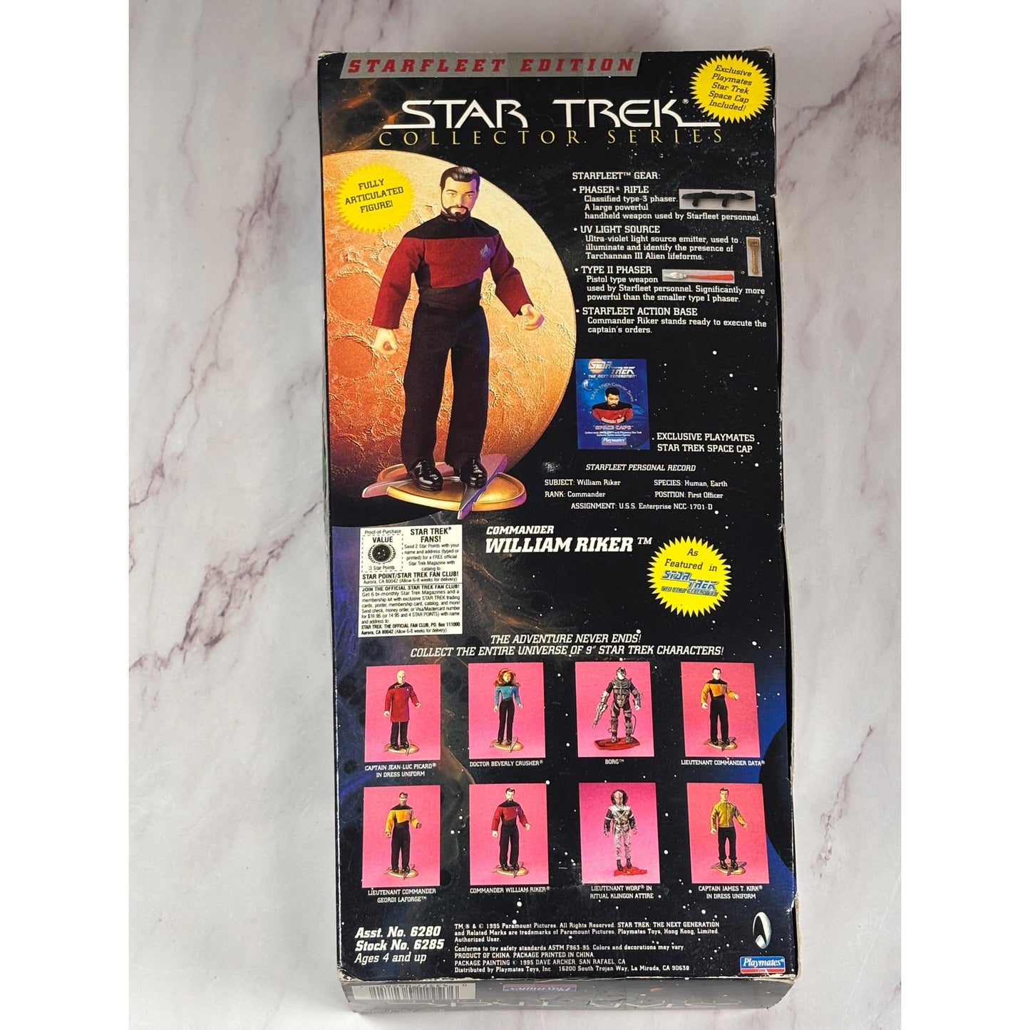 1995 Playmates Star Trek Collectors Series Starfleet Ed Commander William Riker