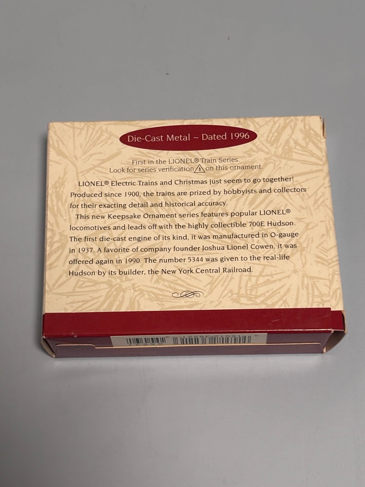 Hallmark Keepsake Ornament 700E Hudson Steam Locomotive Lionel Train 1996