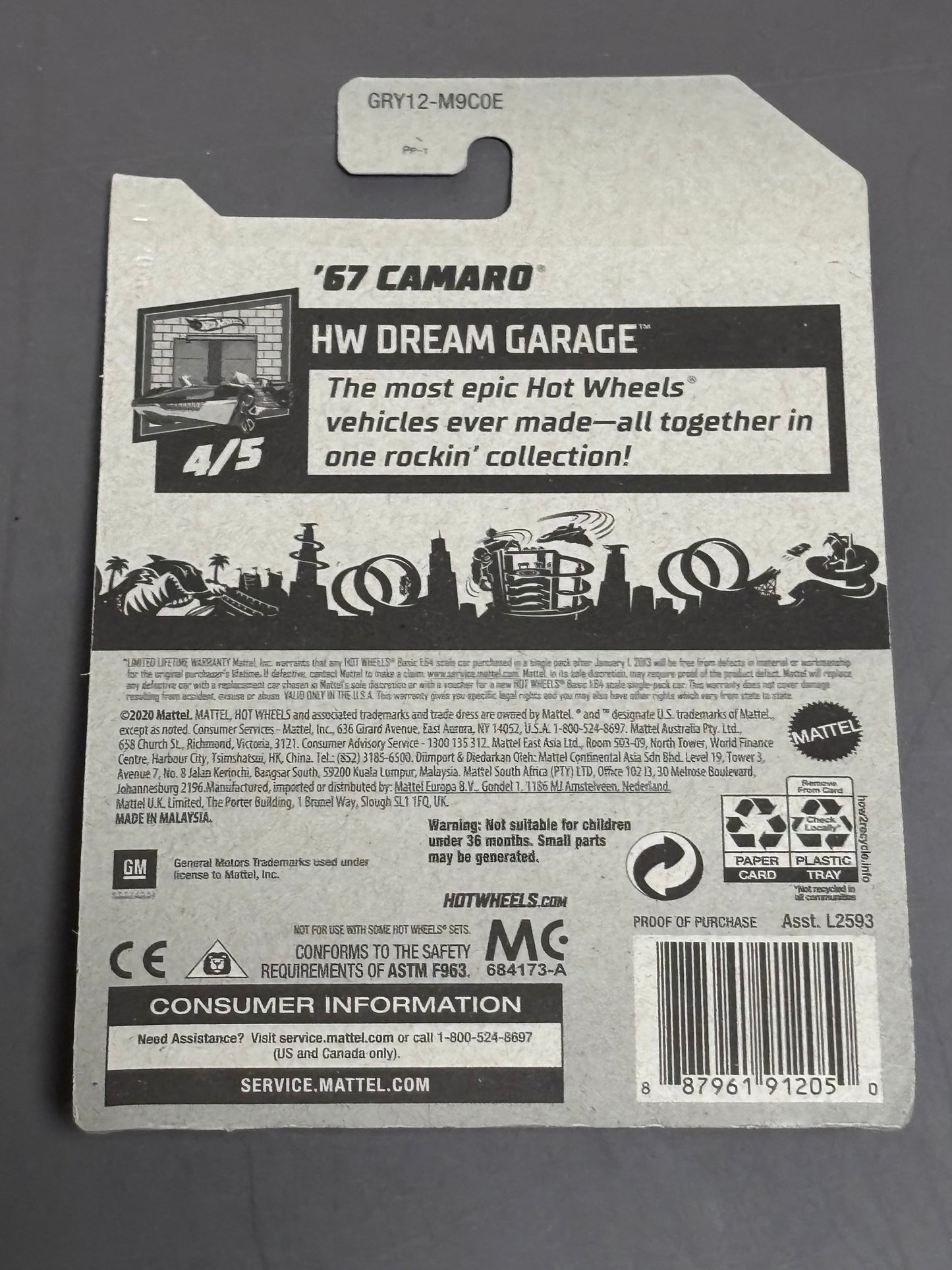 Hot Wheels 2021 Dollar General Exclusive '67 Camaro 110/250 White New