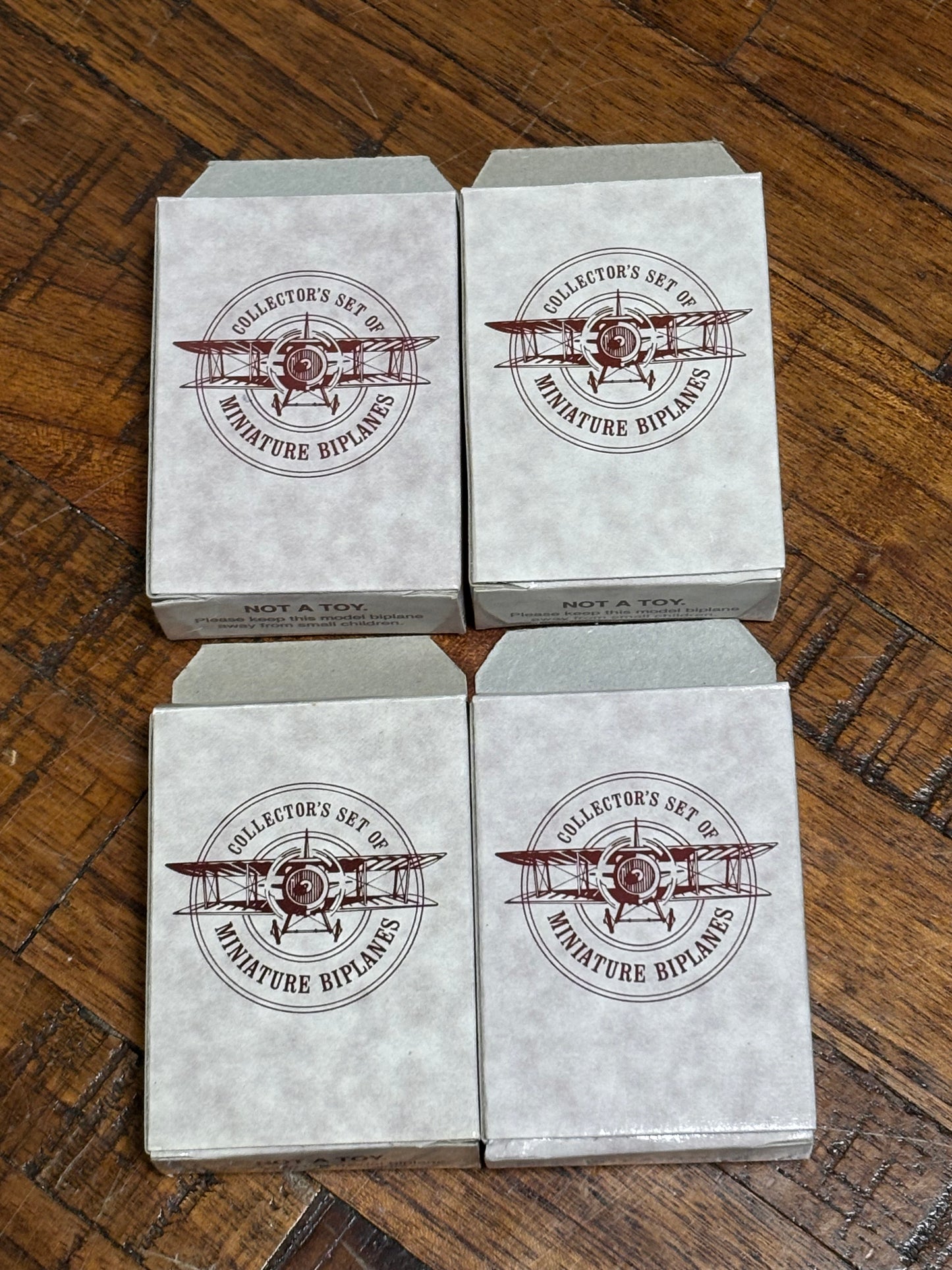 Readers Digest Collector's Lot Set of 4 Miniature Mini Biplanes Aircraft Planes Die Cast New