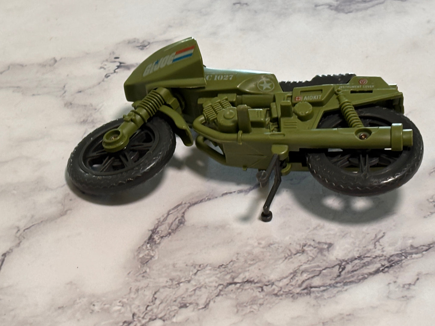 G.I. Joe R.A.M. Rapid Fire Motorcycle Military Action Bike Green Vintage 1982 MC 1027