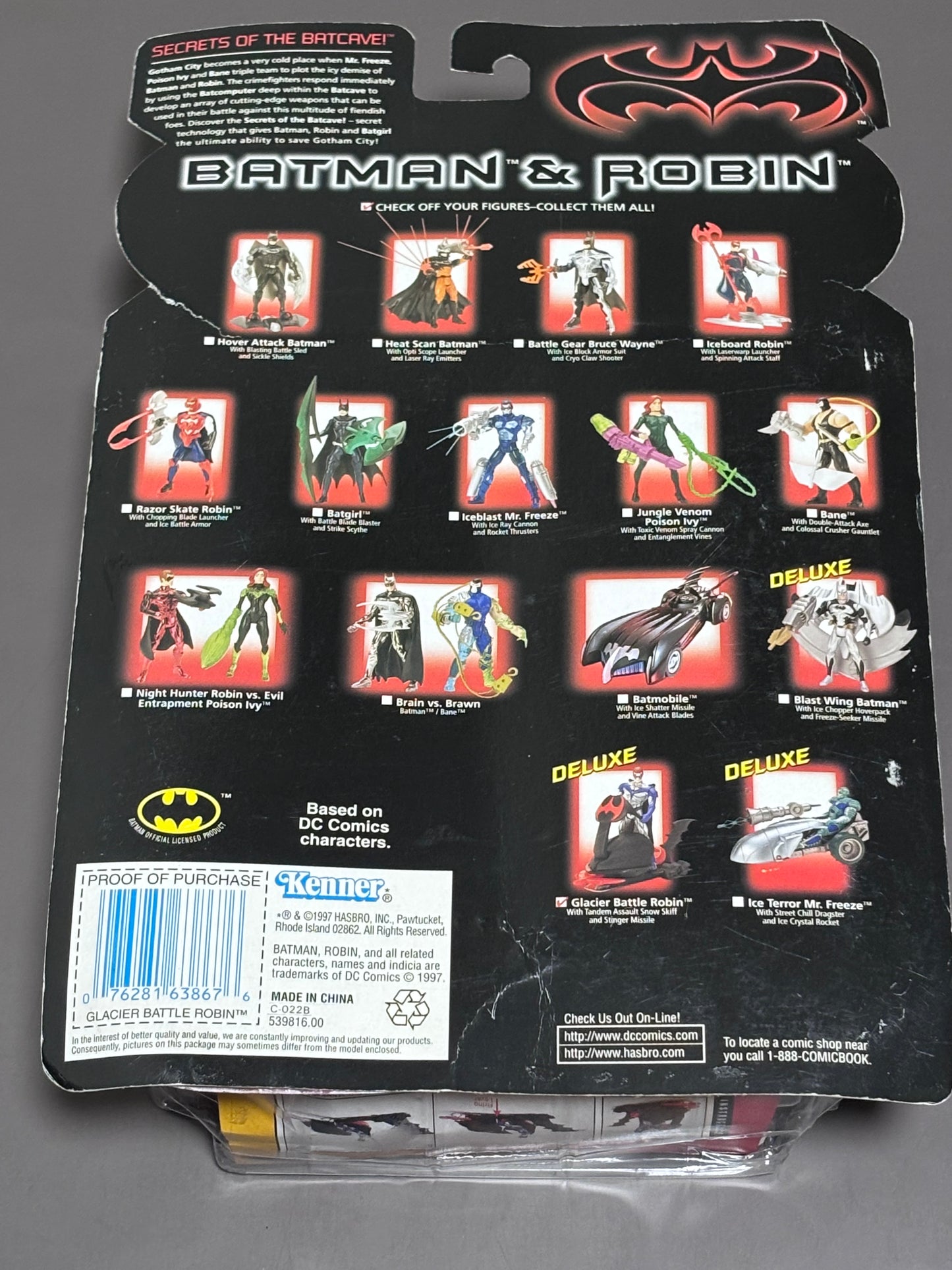 Batman & Robin Movie Deluxe Glacier Battle Robin Snow Skiff Vehicle Kenner New