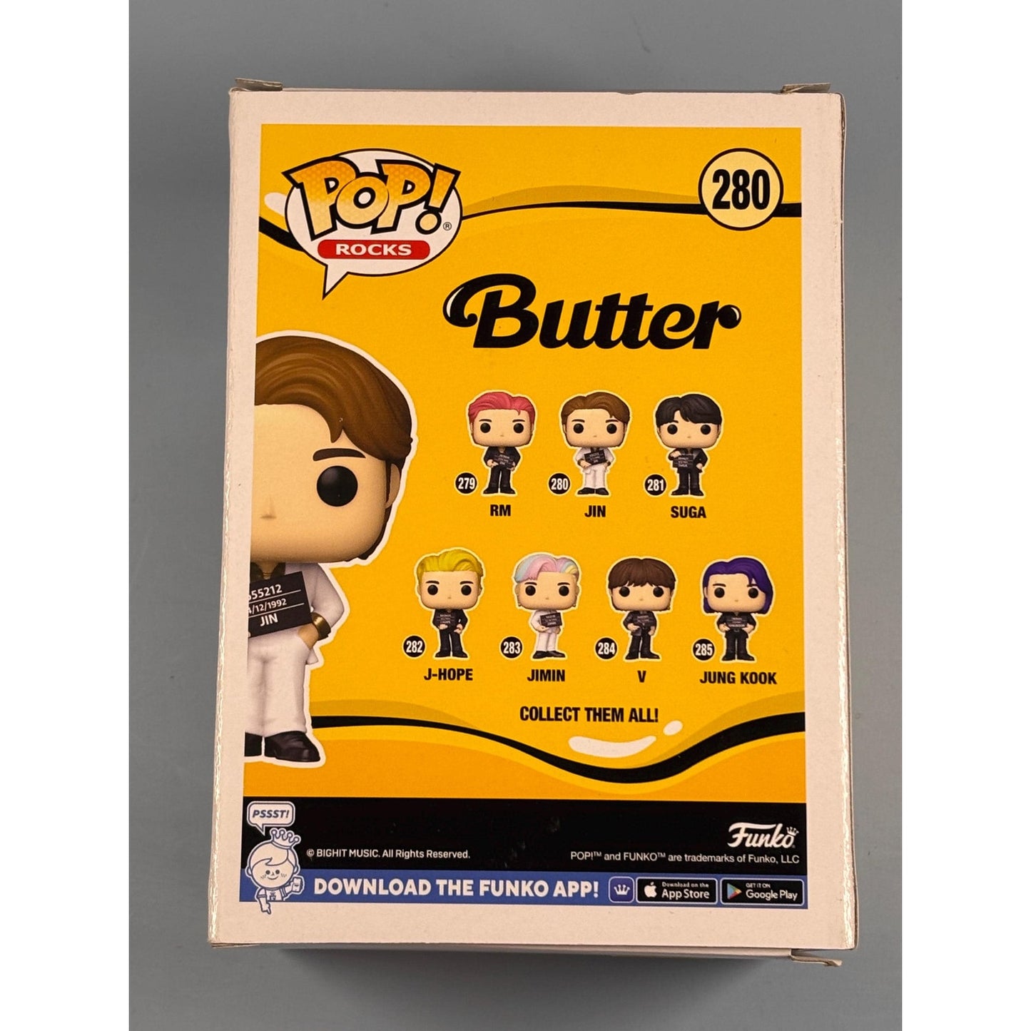 Funko Pop! Rocks BTS #280 Jin Music K-Pop Band Vinyl Figure New