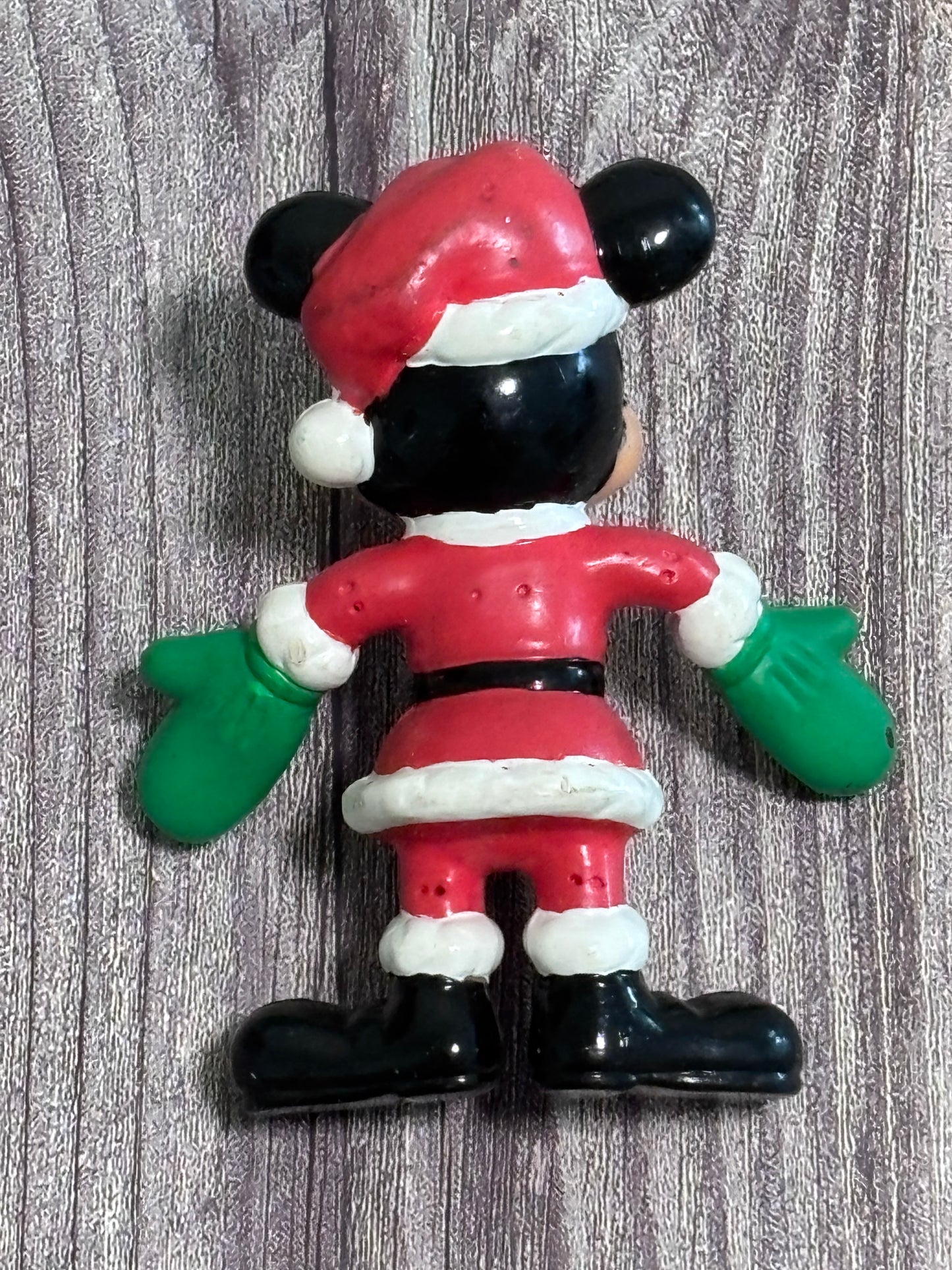 Vintage 1990s Disney Bendable PVC Mickey Mouse Christmas Figure 3.5" Toy Figure