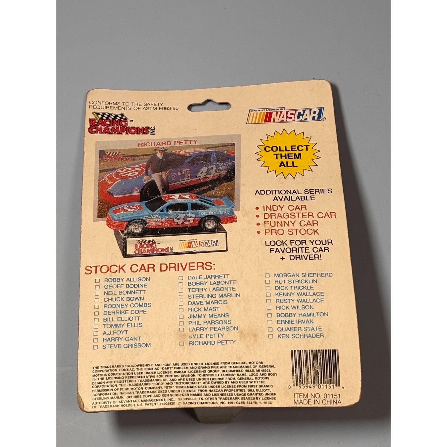 1992 Racing Champions Stock Car Nascar #96 Tom Peck Oldsmobile Thomas 1:64