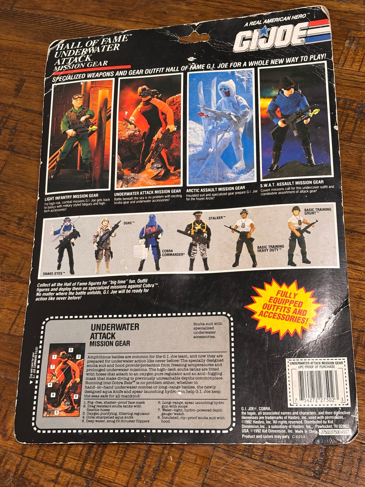 Hasbro G.I. Joe Hall Of Fame Underwater Attack Mission Gear 1992 New Action Figure