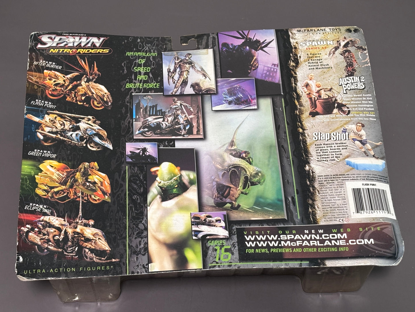 Spawn Nitro Riders Figure Series 16 Flash Point 1999 McFarlane Toys New Blue
