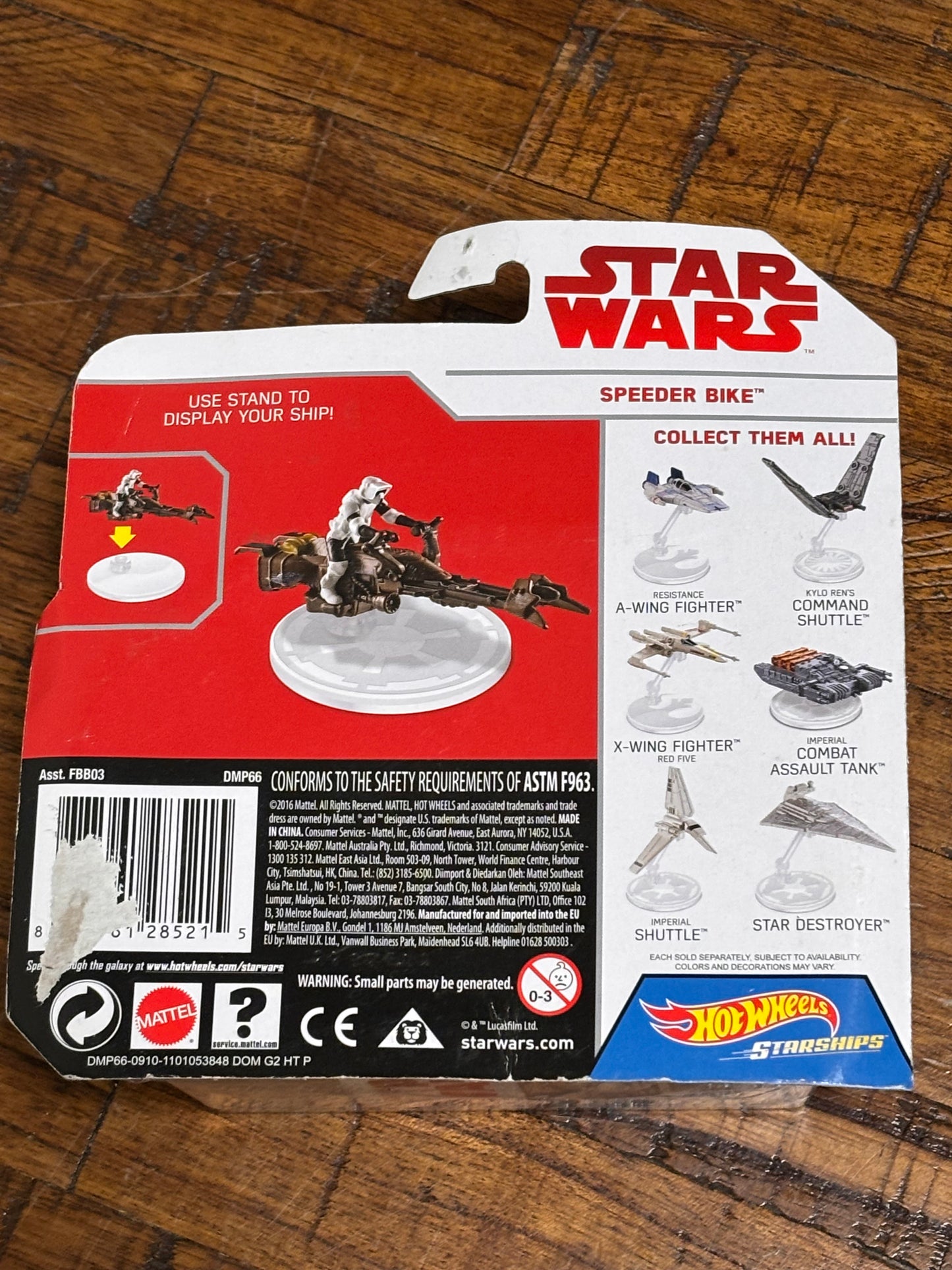 Disney Hot Wheels Starships Mattel Star Wars with Flight Stand 2017 Speed Biker Die Cast New