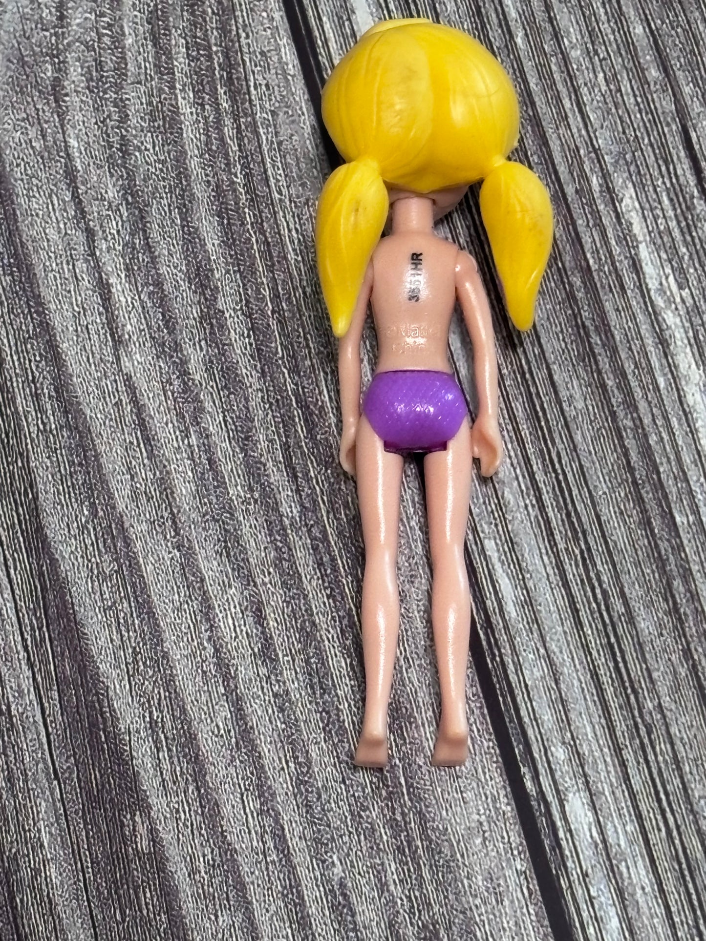 Polly Pocket Doll Blonde Hair Purple Highlights Blue Eyes 4”