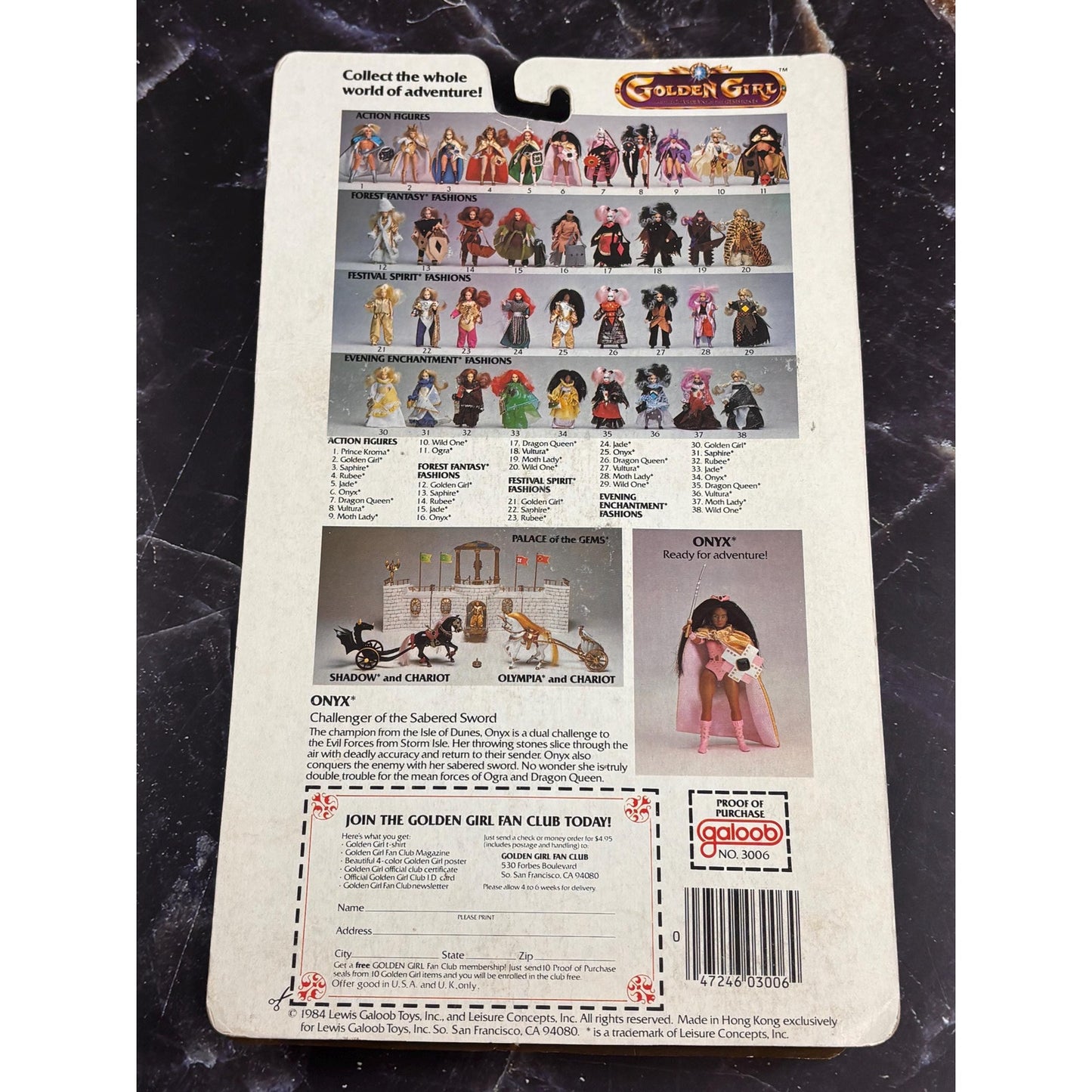 Golden Girl Onyx Forest Fantasy Adventure Fashion Outfit Vtg 1984 Galoob New