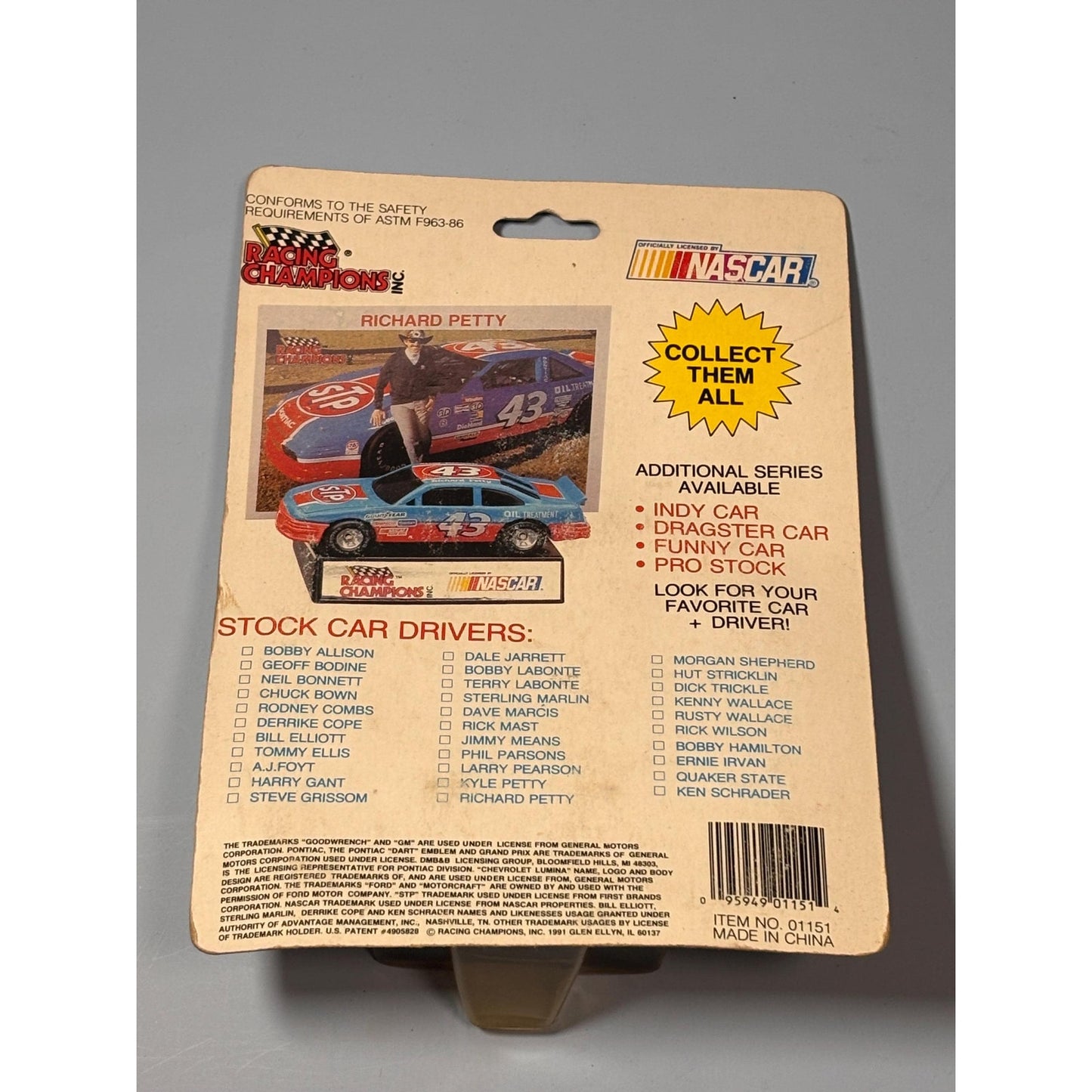 Racing Champions Stock Car #68 Bobby Hamilton 1991 NASCAR Country Time