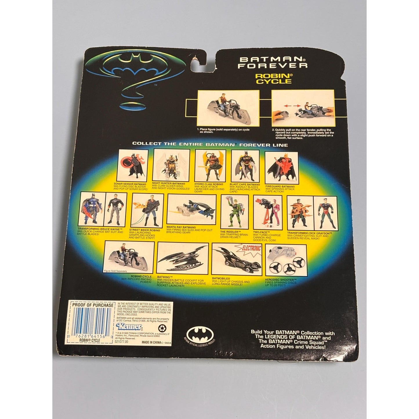 Batman Forever Robin Cycle with Ripcord Racing Power Kenner 1995 Sonic Sound