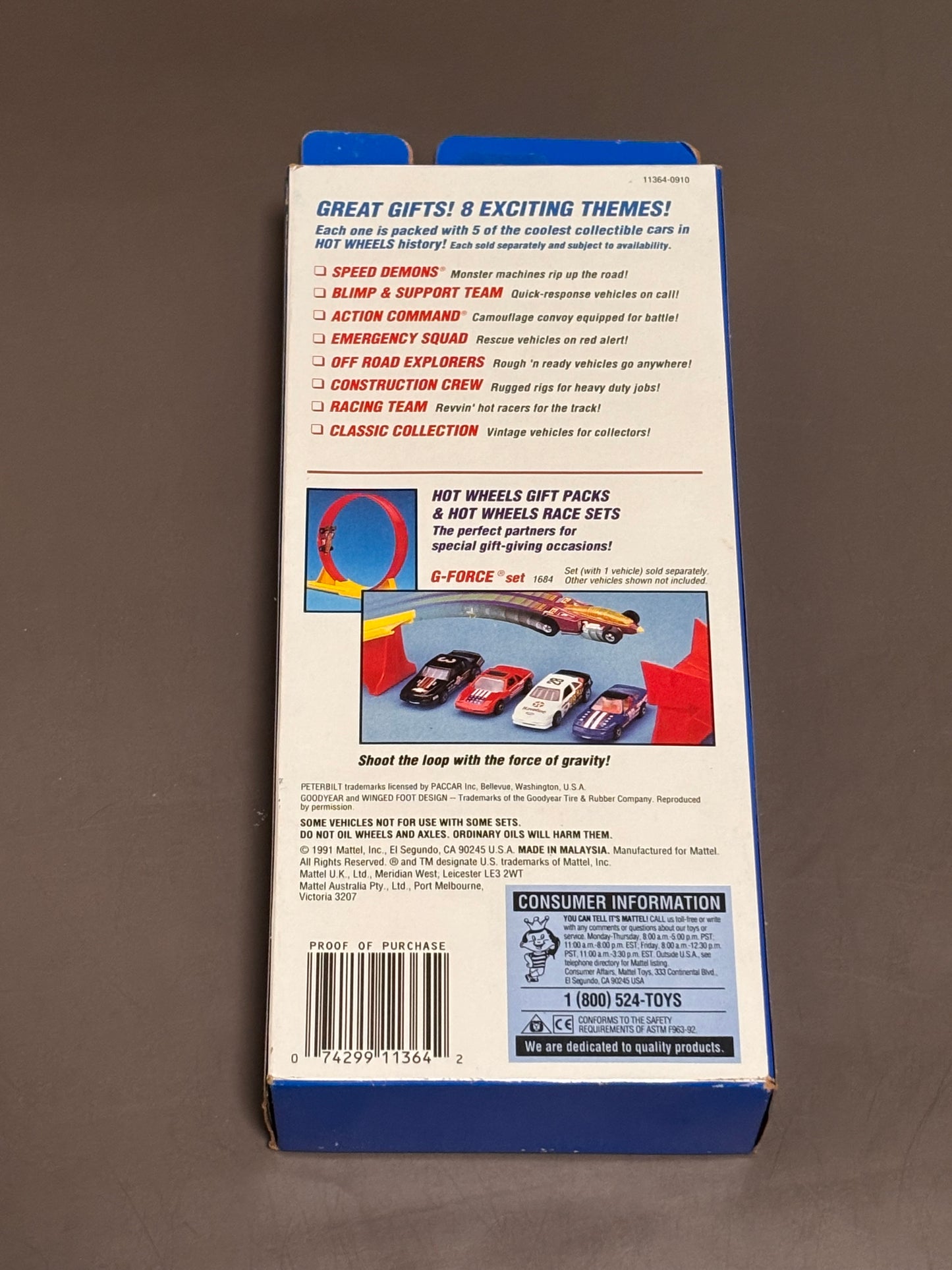 Hot Wheels Blimp Support Team 1991 Goodyear Peterbilt Diecast New 5 Cars