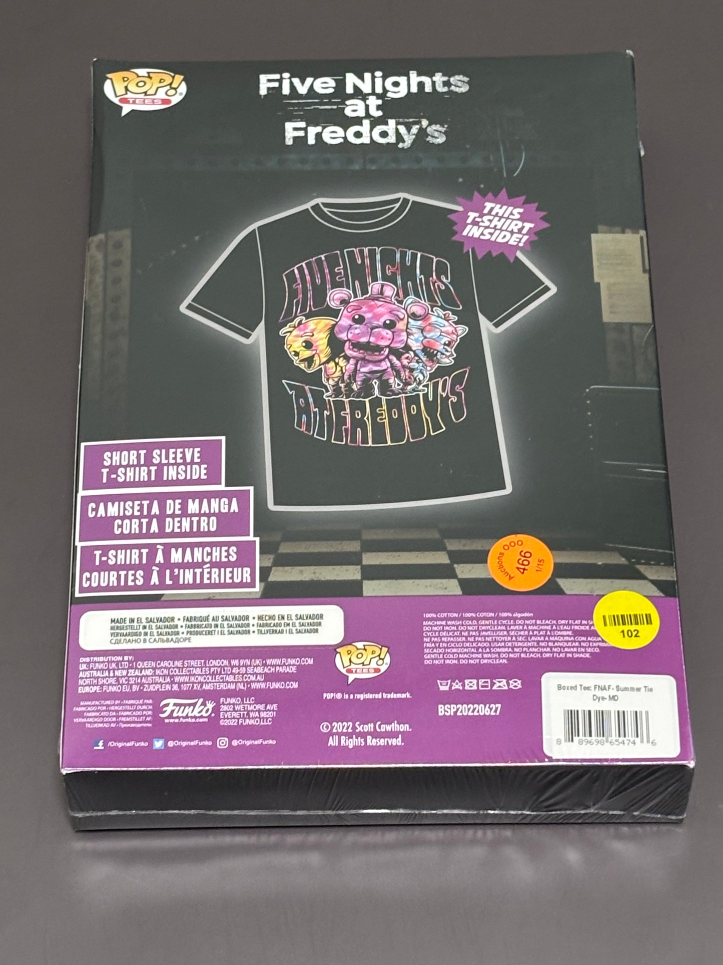 Funko Pop Tees Five Nights at Freddy's Summer Tie Dye Shirt Size M Medium New
