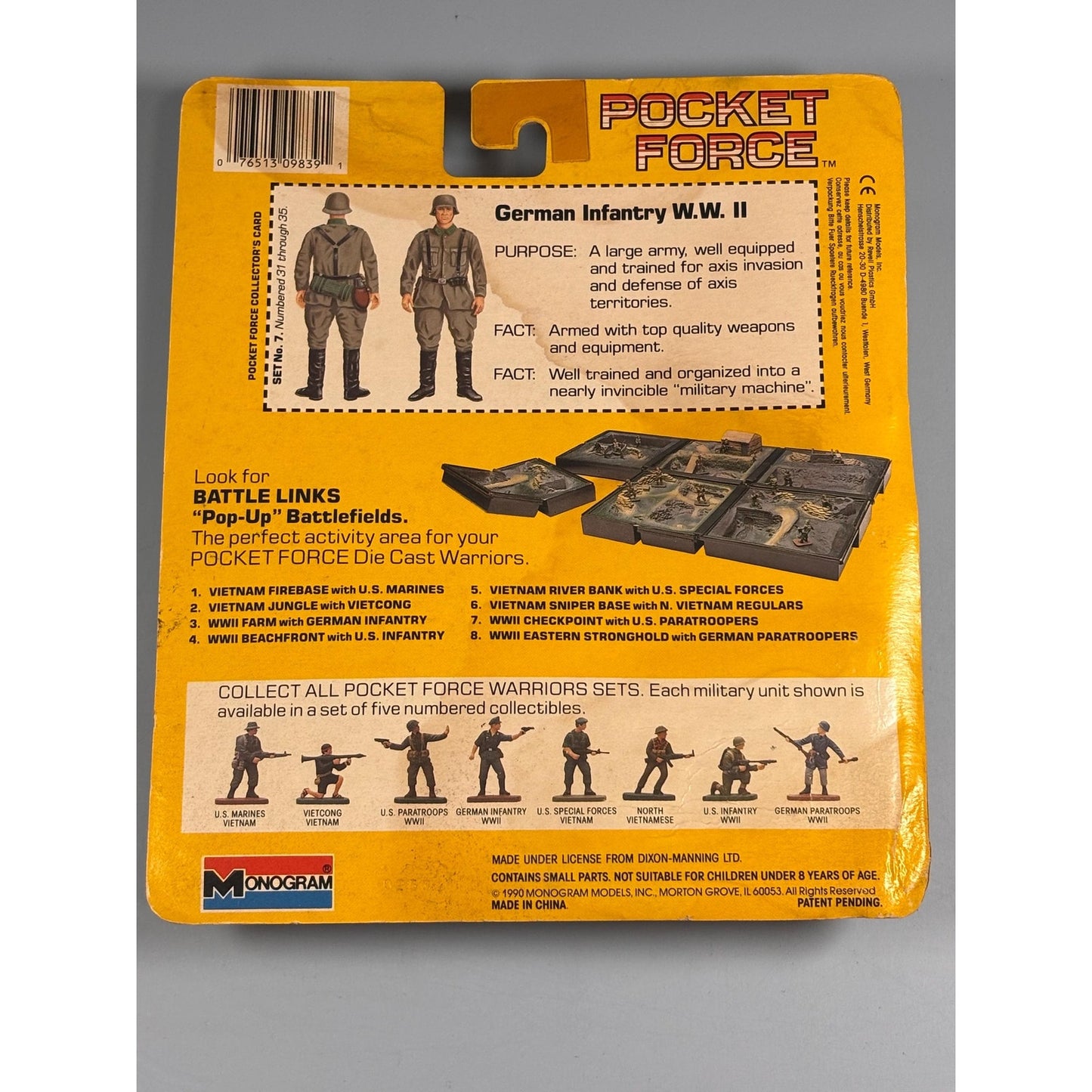1990 Monogram Pocket Force Die Cast Warriors German Infantry WWII 8077 New