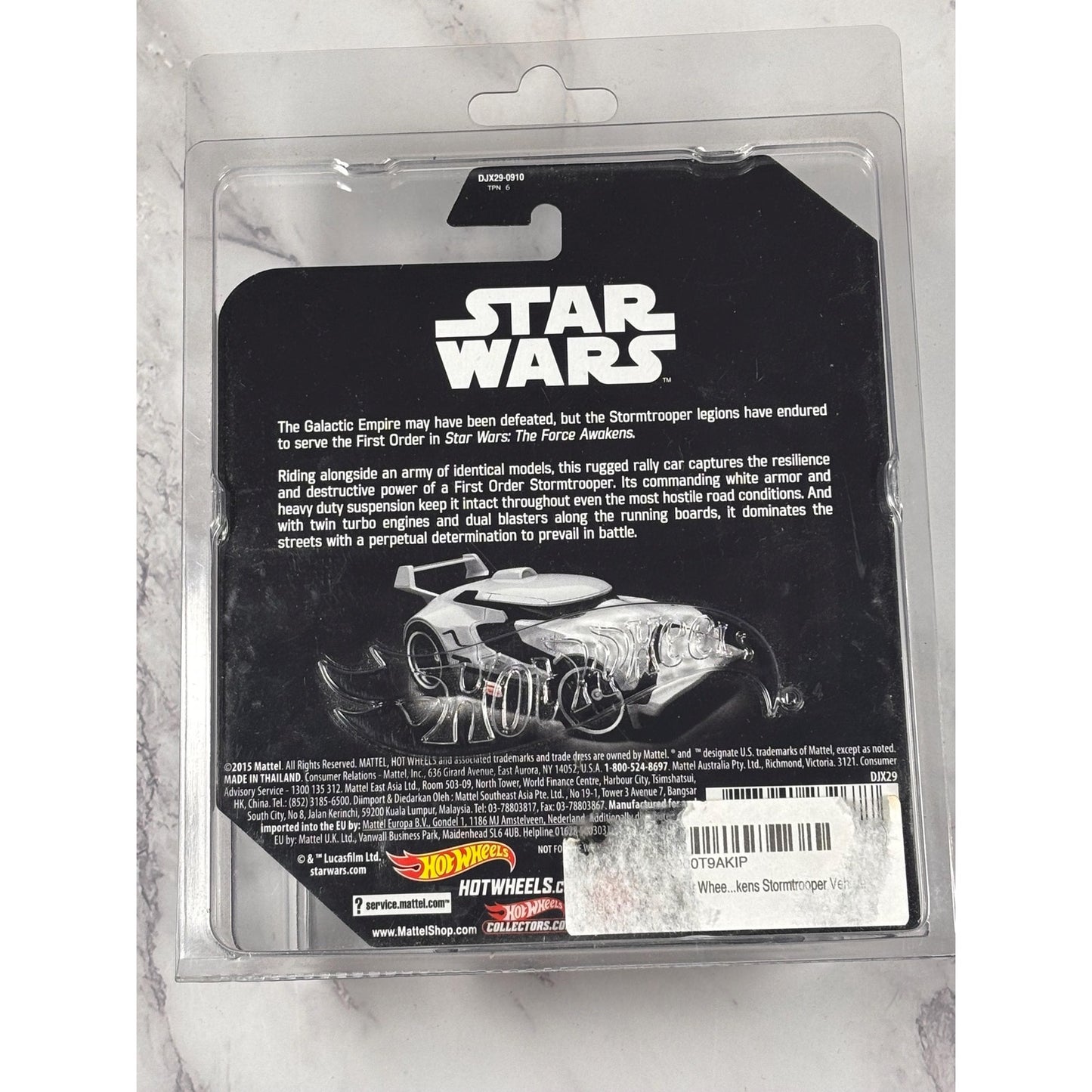 SDCC 2015 Mattel Exclusive Hot Wheels First Order Stormtrooper Star Wars w/ Case