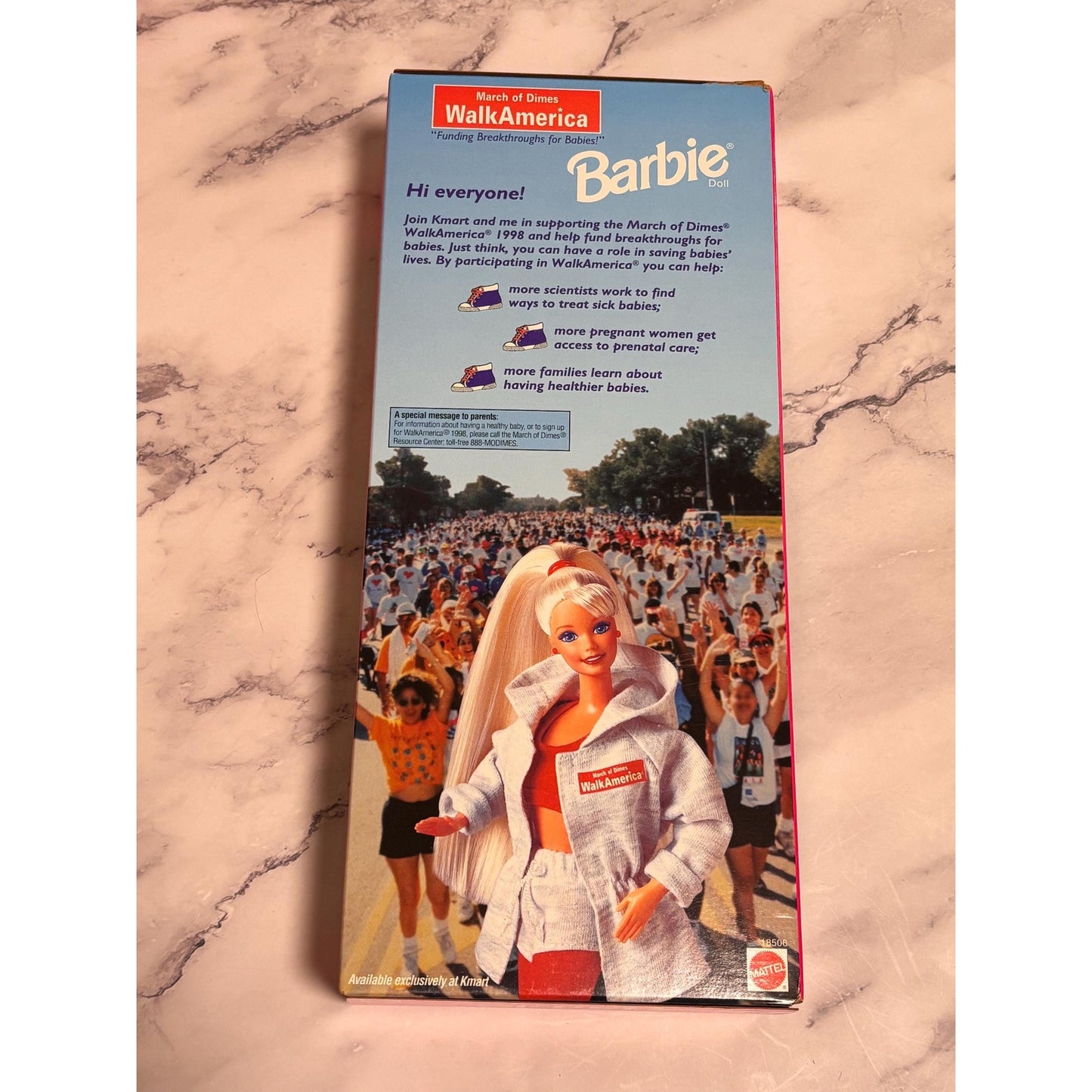 March of Dimes Walk America Special Edition Barbie Doll 1997 Mattel #18506