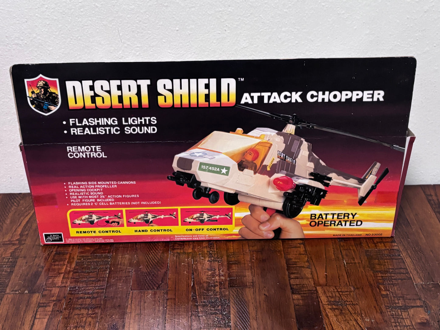 Remote Control Attack Chopper Desert Shield 1990 DSI Vintage Toy New Army Military
