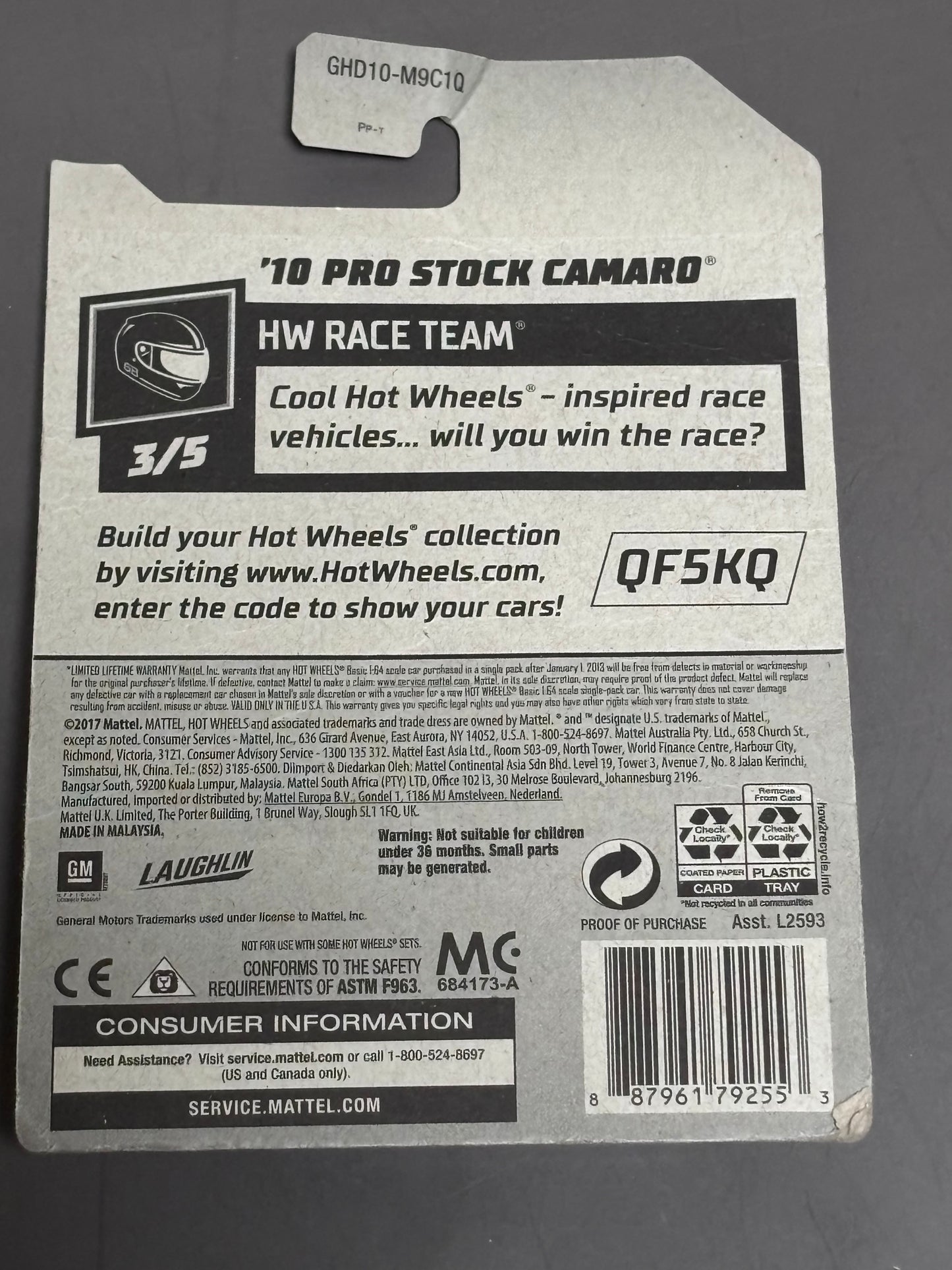 2020 Hot Wheels '10 Pro Stock Camaro HW Race Team 3/5 New