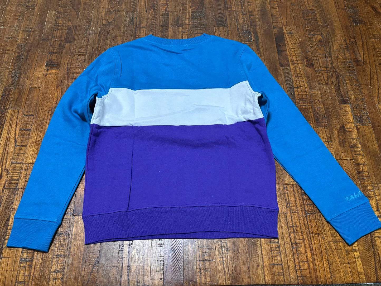 Utah Jazz Mitchell & Ness NBA Retro Hardwood Classic HWC Color Block 2.0 Crew Neck Sweat Shirt Women’s Purple Teal White Medium M New NWT
