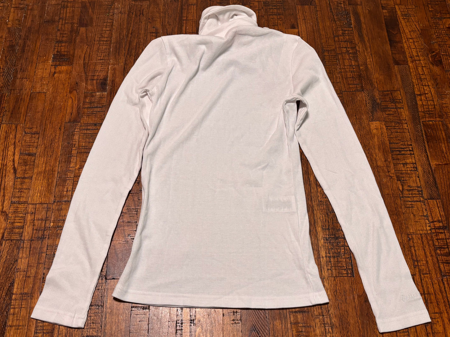 Utah Jazz Mitchell & Ness NBA Retro Hardwood Classic HWC Washed Long Sleeve Ribbed Turtleneck Shirt Women’s White Small S New NWT