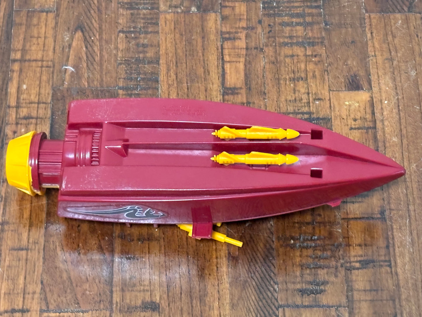1989 Vintage Original Hasbro GI Joe Cobra Piranha Boat Vehicle Ship Red Missiles