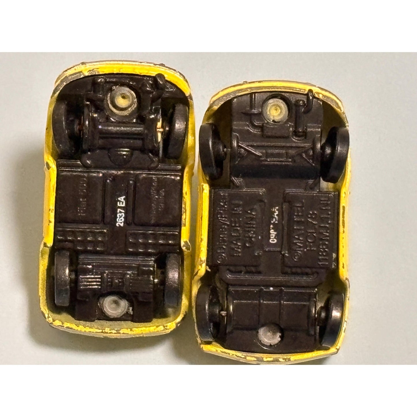 Lot of 2 Disney Cars Mini Racers Luigi Die-cast Metal Yellow Pixar Mattel Mini