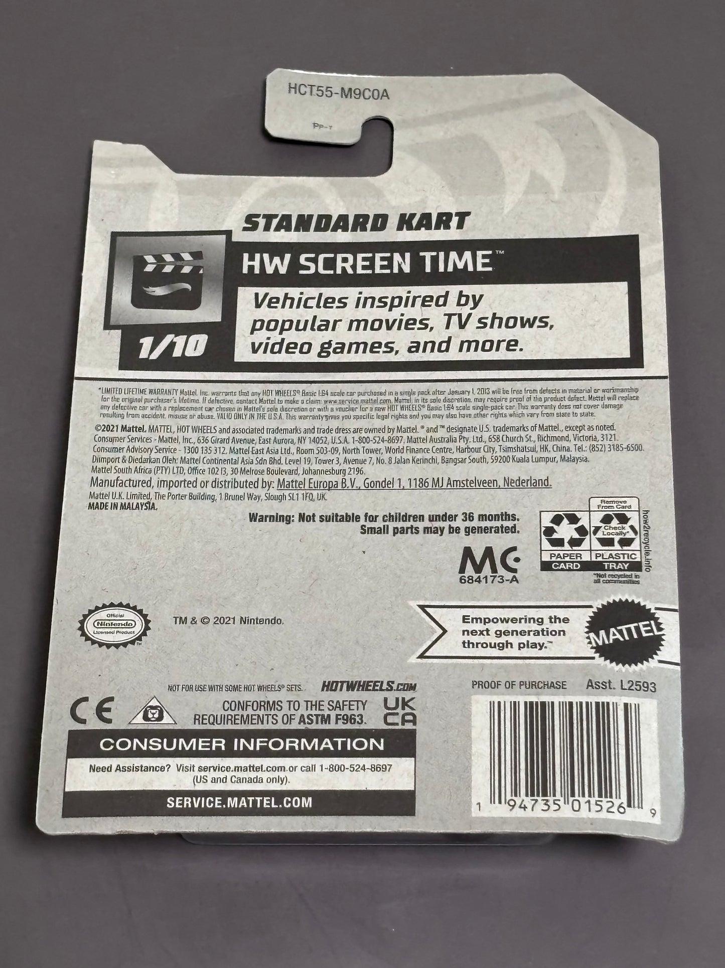 Hot Wheels 2025 Mainline Factory Sealed HW Screen Time Mario Kart Standard Kart