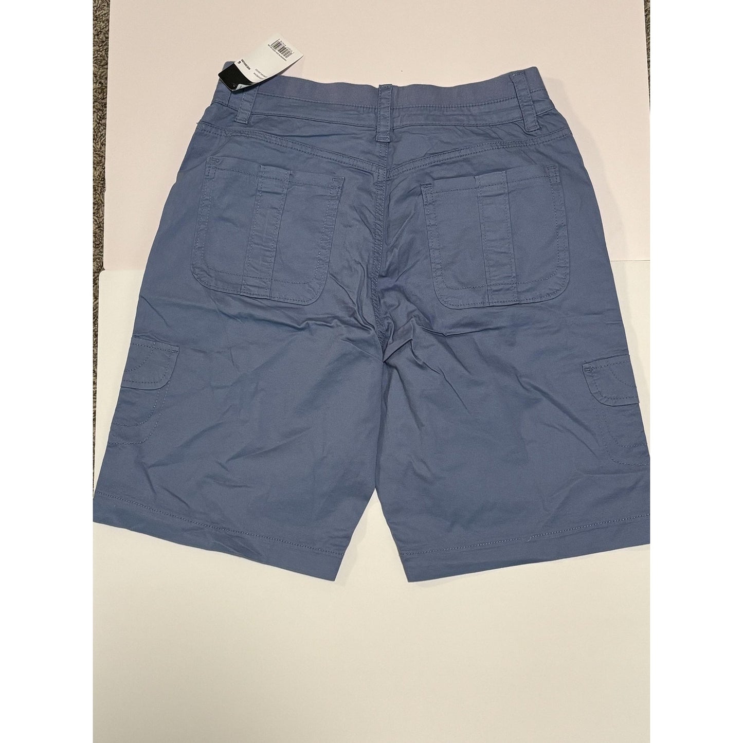 Lee Women Relaxed Fit Avey Knit Waist Cargo Bermuda Short Cornflower 6 NWT