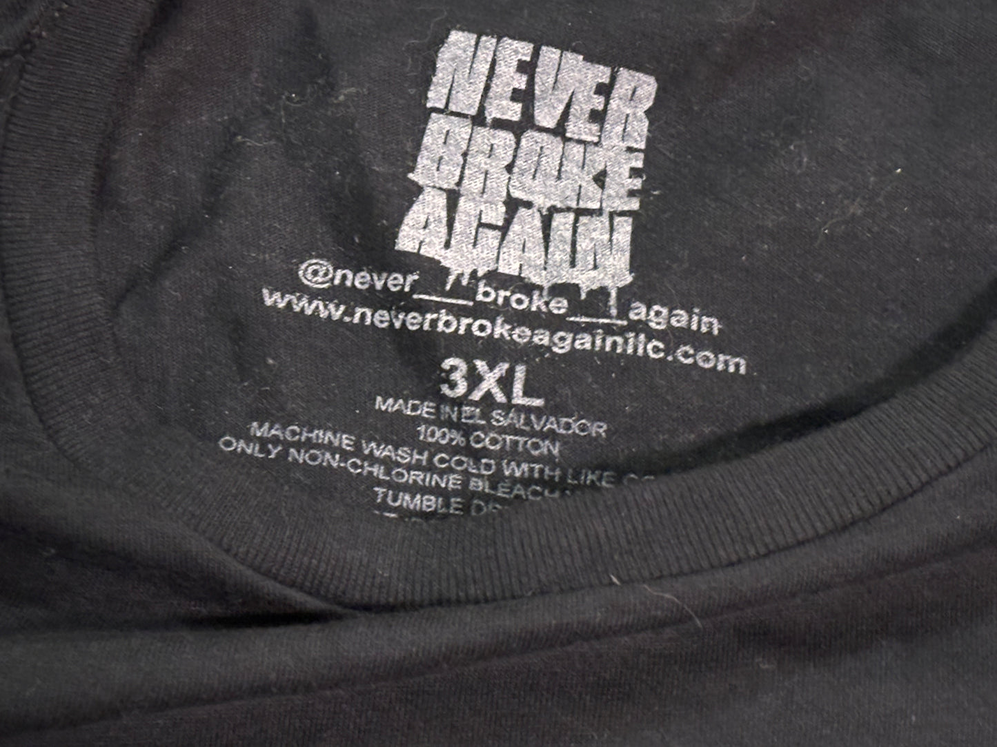 NBA Young Boy Official Never Broke Again Grim Reaper Black T-Shirt Shirt 3XL Xtra Large New NWOT