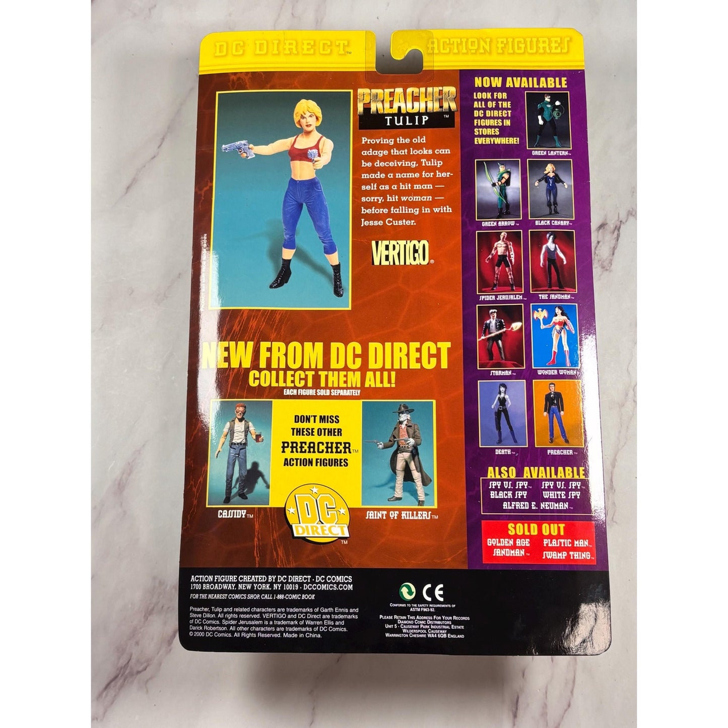 JLA DC Comic Direct Preacher Vertigo Tulip Action Figure 2000 New