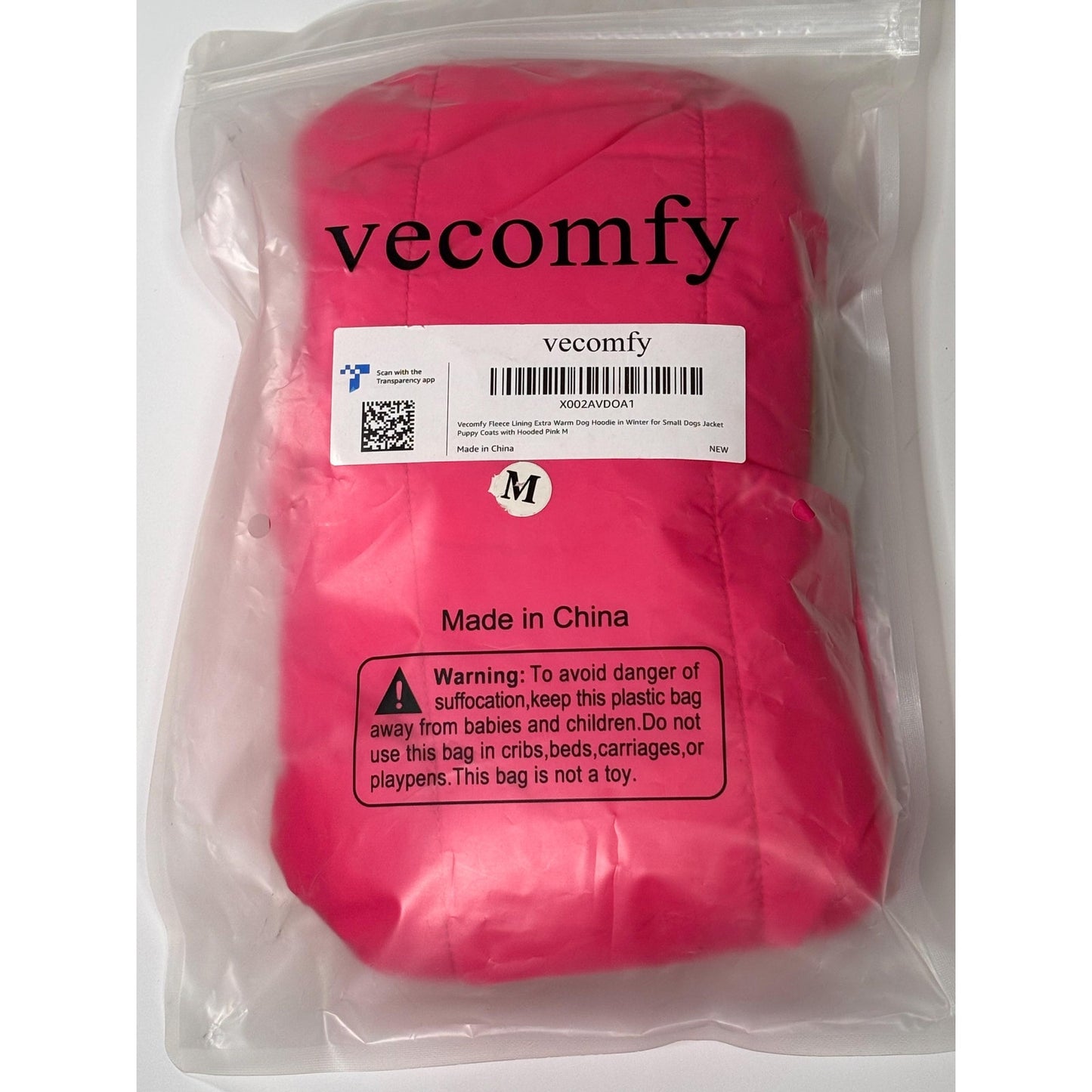 Vecomfy Fleece Dog Hoodie Small Dogs Jacket Puppy Coats with Hooded Pink M NWT