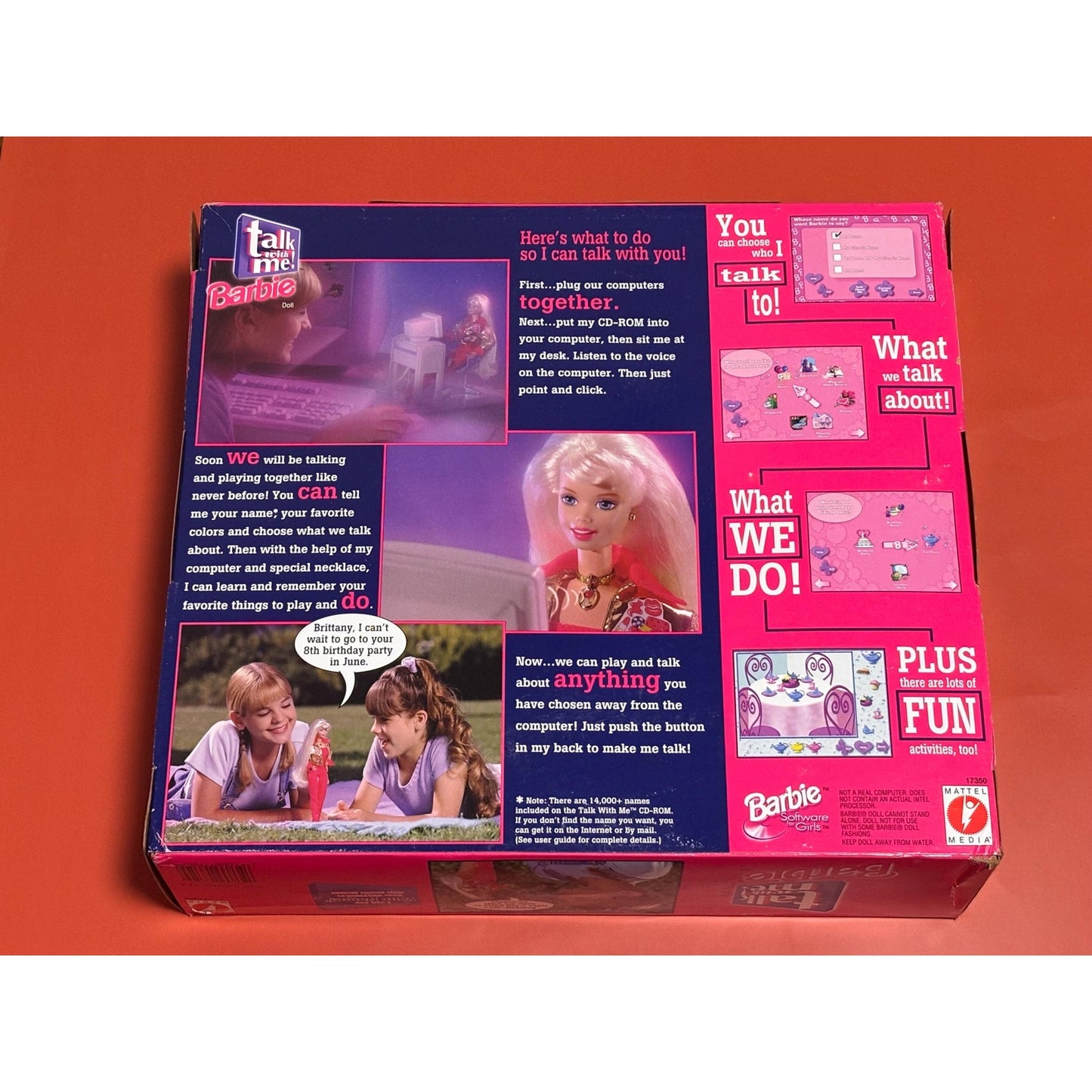 Vintage 1997 Talk with Me! Interactive Barbie Programmable Doll w/CD-ROM 17350