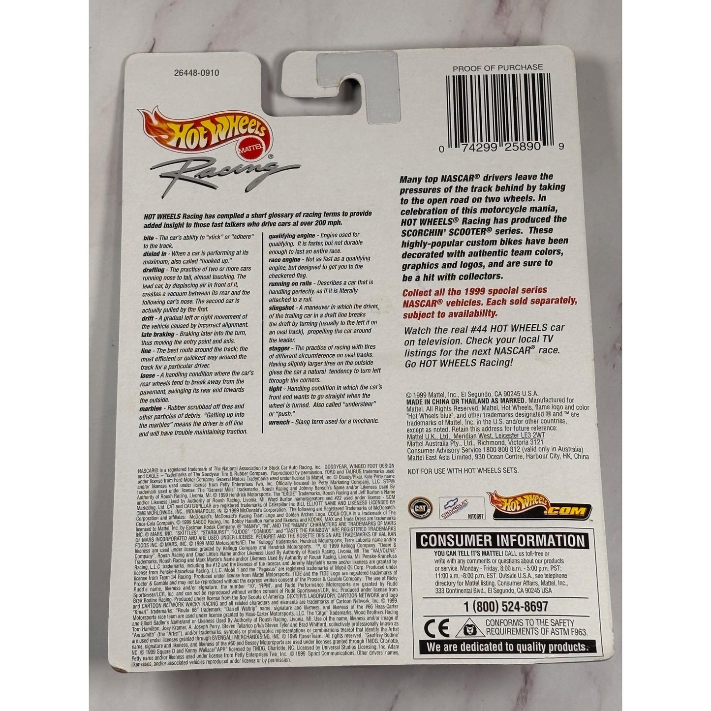 Hot Wheels 2000 Nascar Scorchin Scooter #60 Geoffrey Bodine PowerTeam