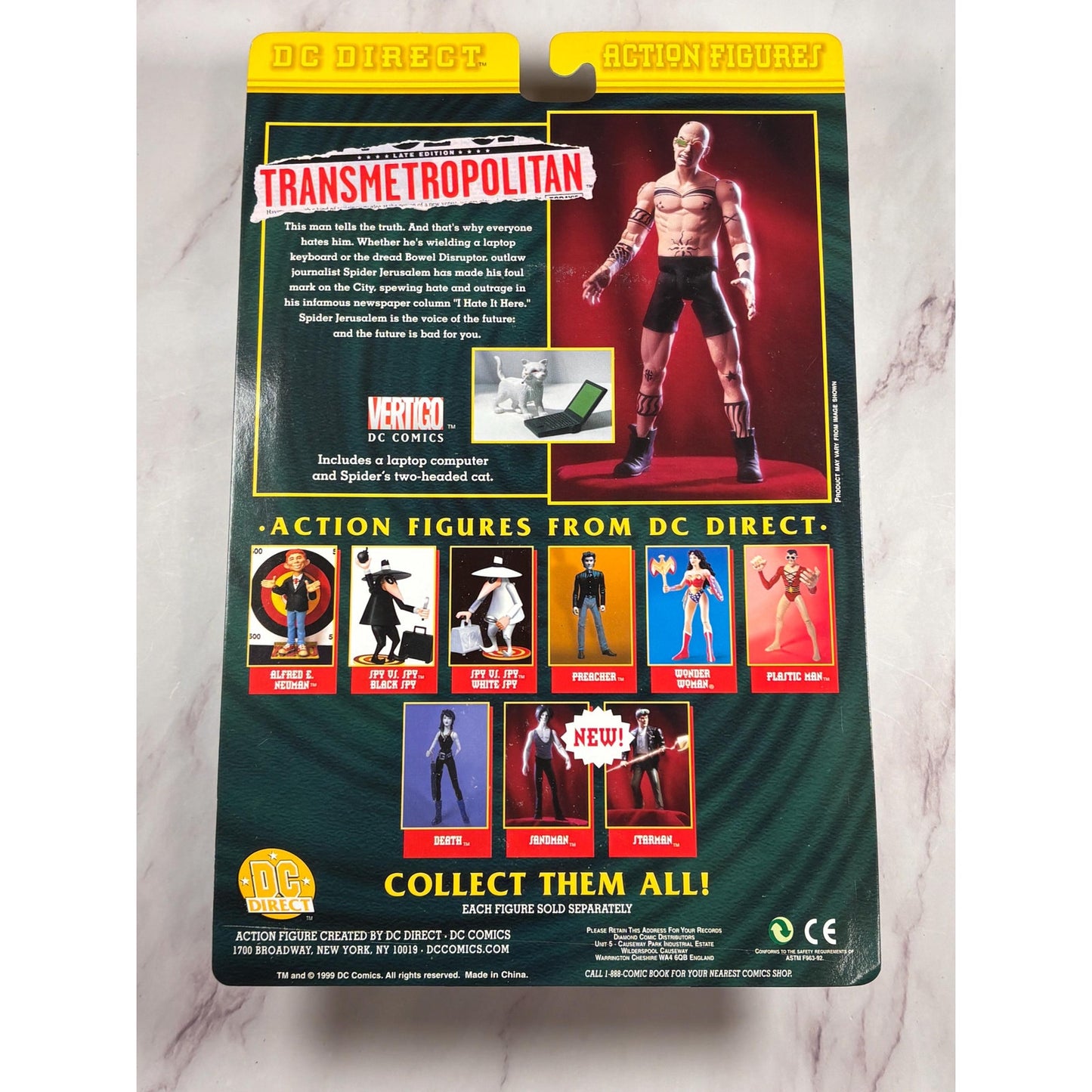 DC Direct Transmetropolitan Spider jerusalem Vertigo Action Figure 1999 New
