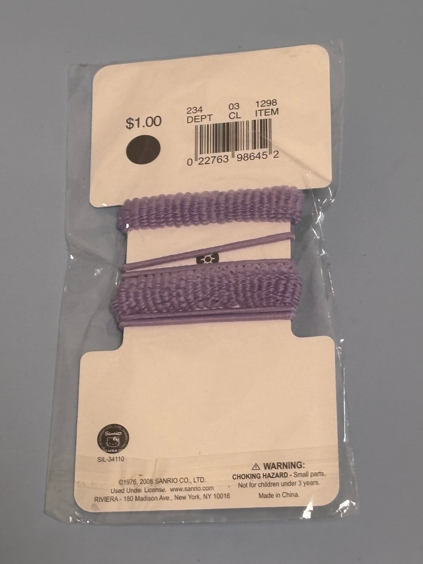 Hello Kitty Sanrio 2008 4 hair ponies Accessories Purple New