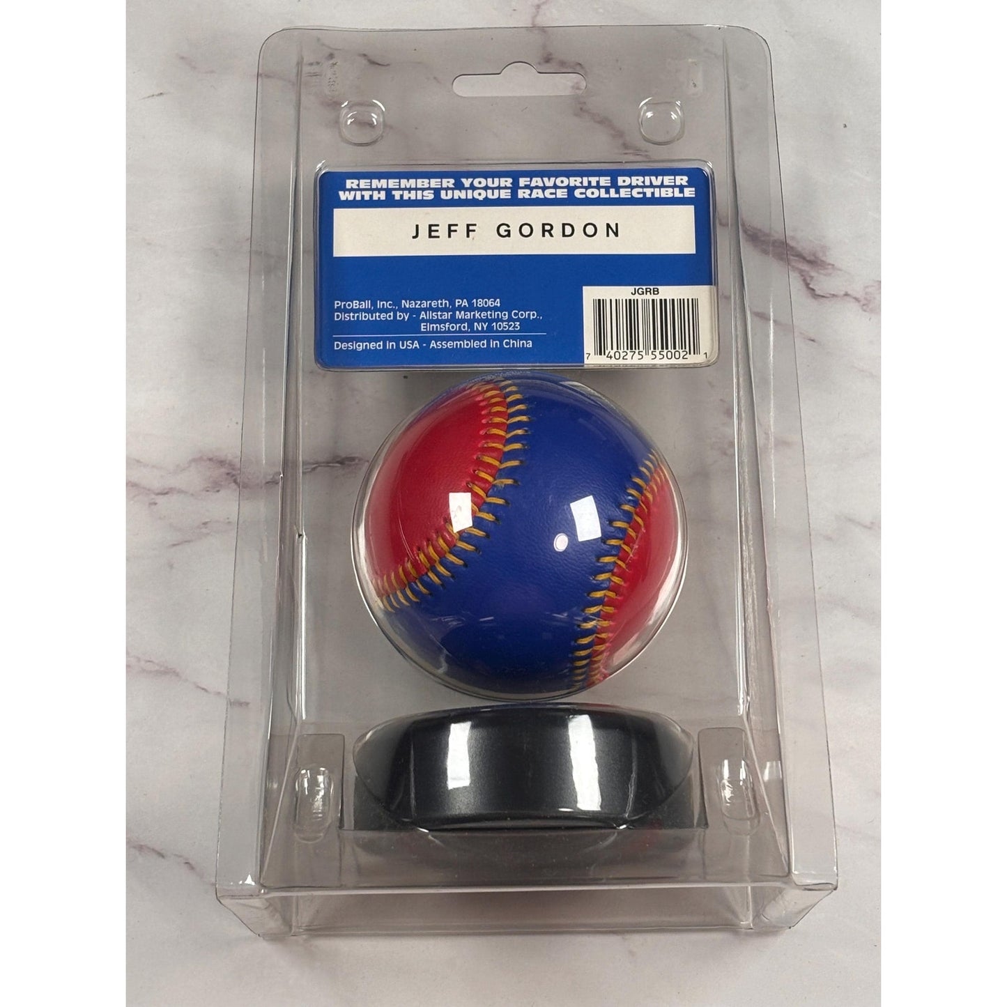 Nascar RaceBall Baseball Jeff Gordon #24 New In Pkg Autographed w/ Base Race