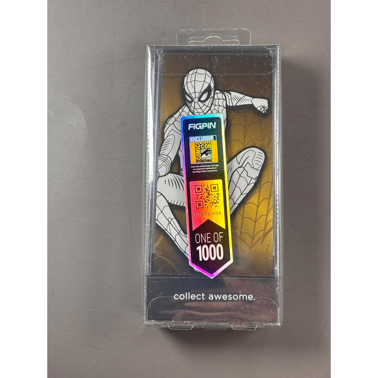 SDCC 2022 FiGPiN Marvel Spider-Man 922 Exclusive Pin LE 1000 Black White Sketch