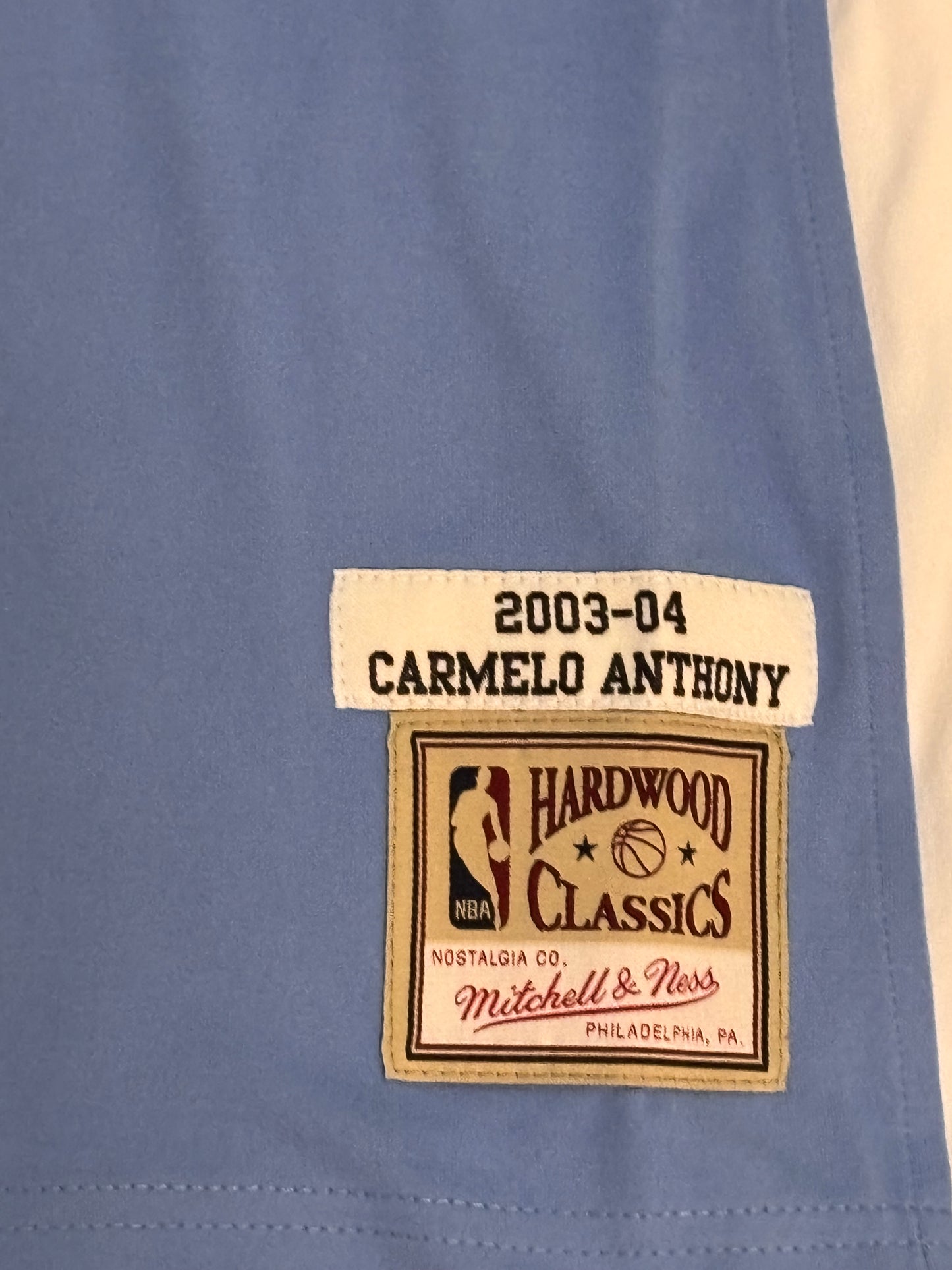 Carmelo Anthony Denver Nuggets Mitchell & Ness 2003-04 Baby Blue HWC Hardwood Classic Jersey Dress Women’s Medium M New NWOT