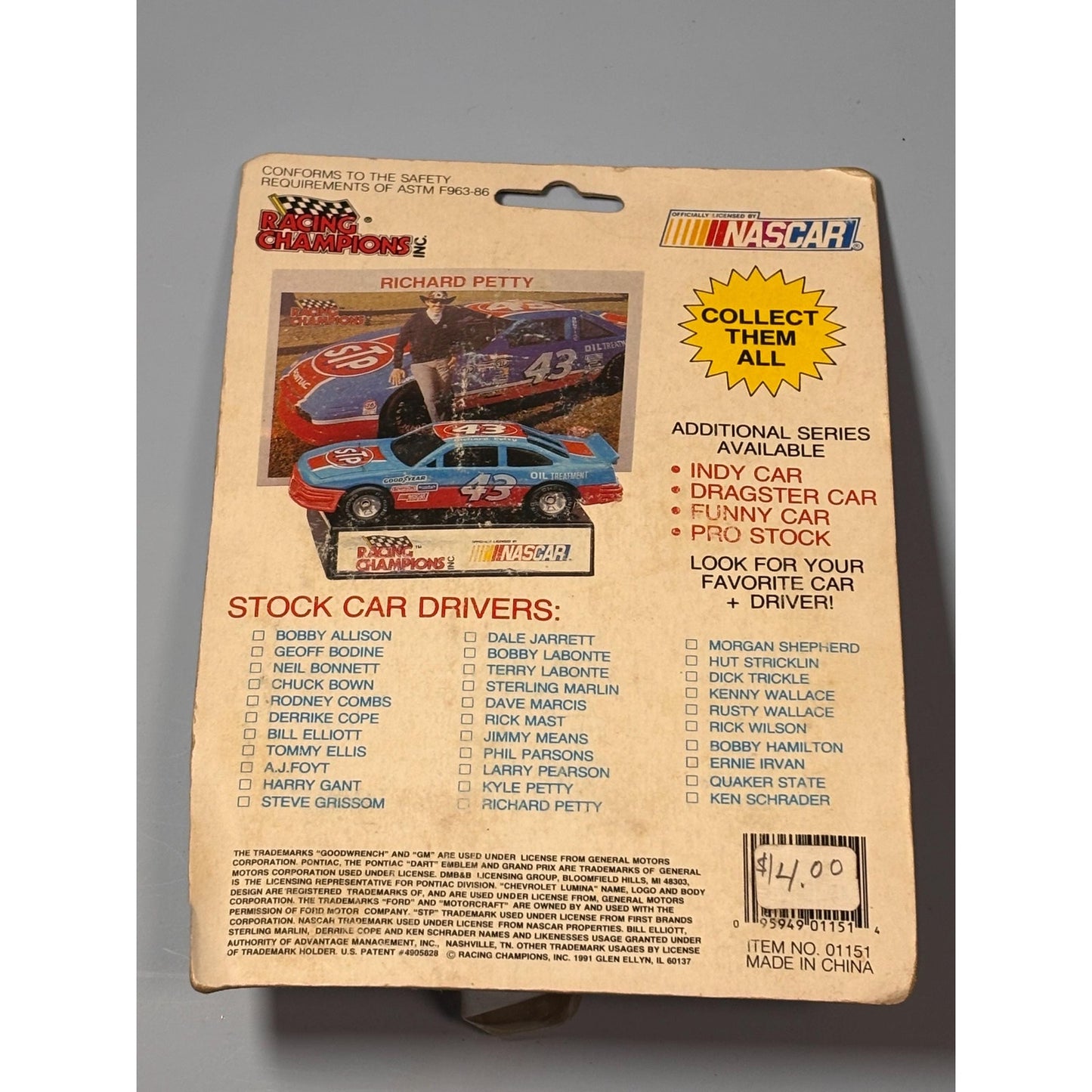 1991 Racing Champions Nascar Stock Car Jay Fogleman Innkeeper #40 diecast 1/64