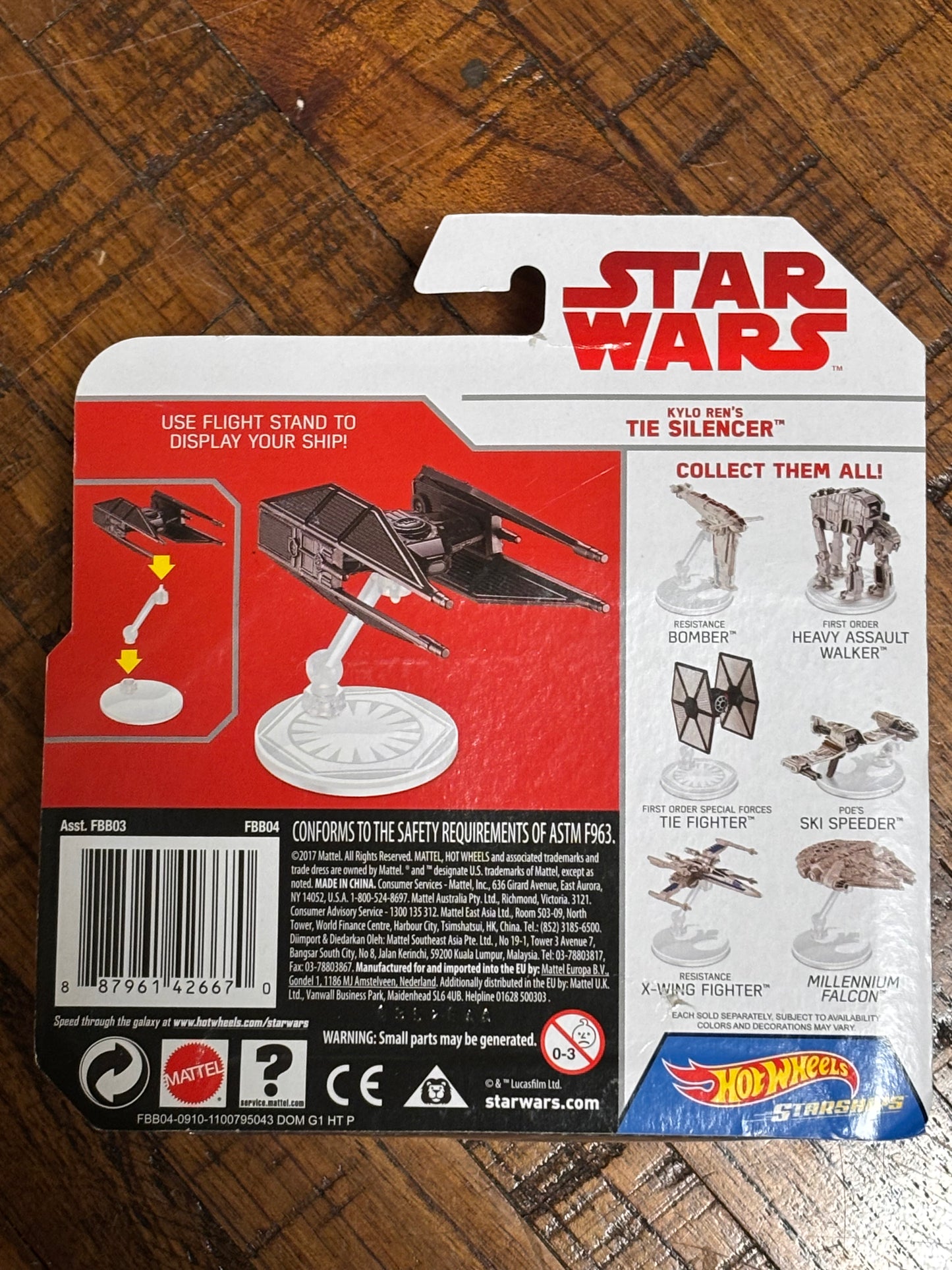 Disney Hot Wheels Mattel Star Wars The Last Jedi with Flight Stand 2017 Kylo Ren’s Tie Silencer Die Cast New