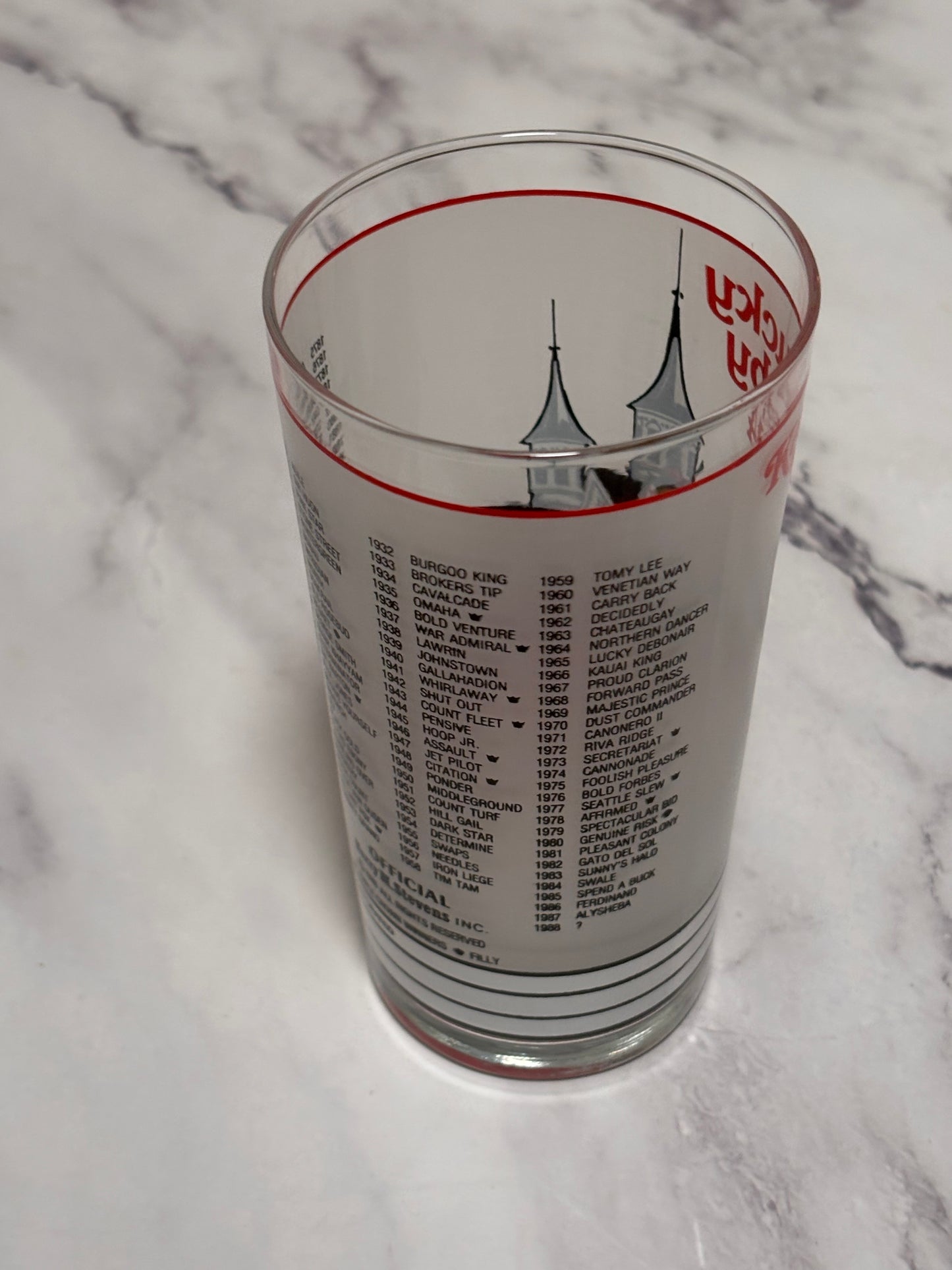 1988 Kentucky Derby Official 114th Churchill Downs Vintage Julep Glass Louisville