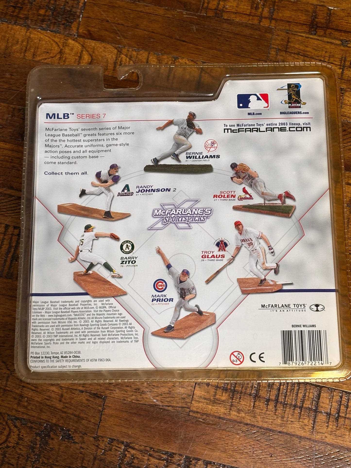 McFarlane Sports Picks MLB Baseball New York Yankees NYY Action Figure Series 7 2003 Bernie Williams Gray Grey Jersey New