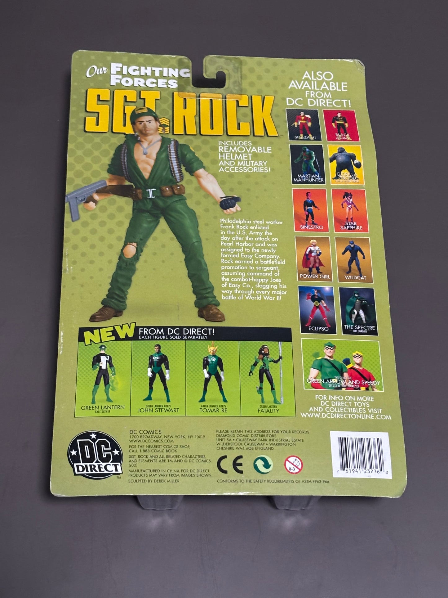 DC Direct Our Fighting Forces Sgt Rock Action Figure 2002 6.5" Gun Helmet New